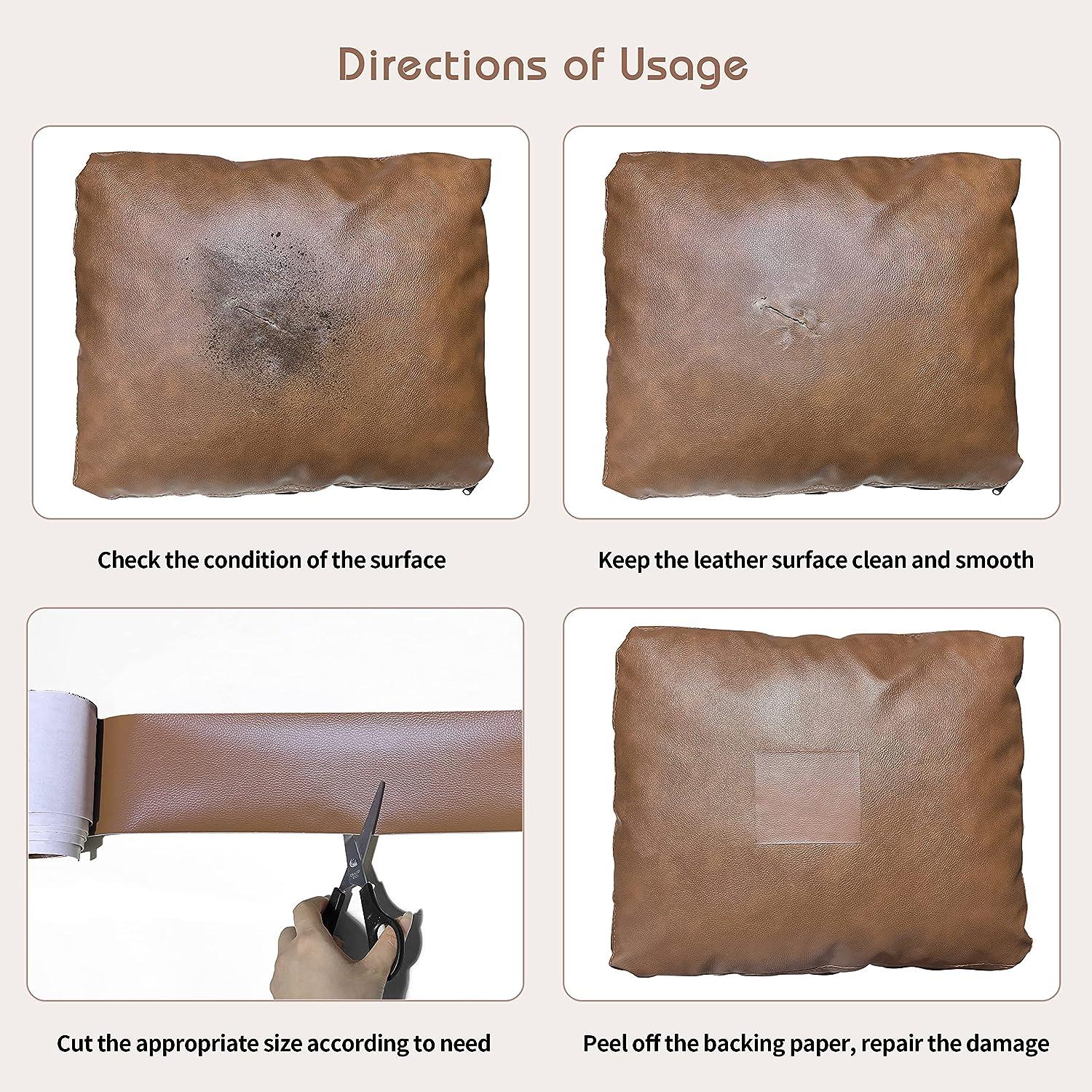 DARK BROWN Leather Repair Kit for holes, tears, scratches burns etc in  furniture