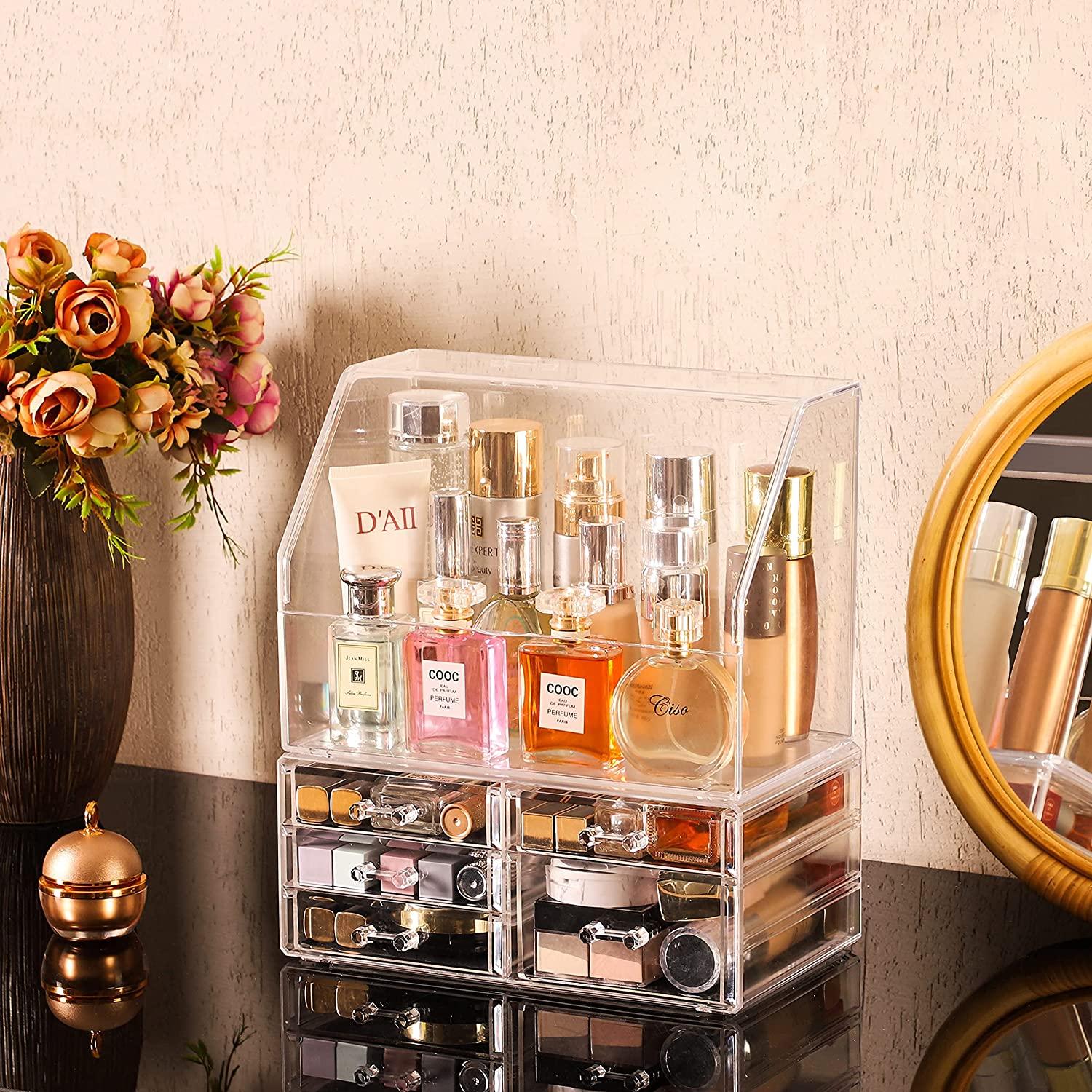 desk acrylic rectangle dustproof cosmetic perfume