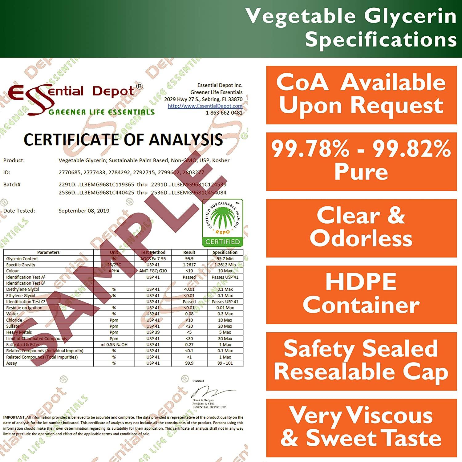 Vegetable Glycerin | Food Grade | USP Grade 41 oz