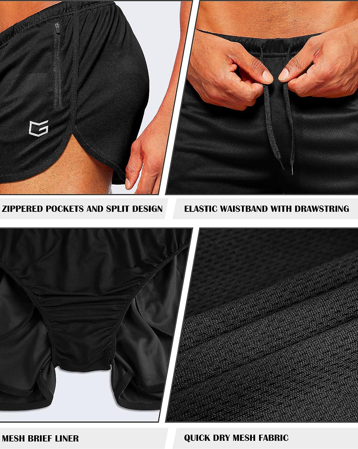 Buy G Gradual Men's Running Shorts 3 Inch Quick Dry Gym Athletic Workout  Short Shorts for Men with Liner and Zipper Pockets, Black, Small at