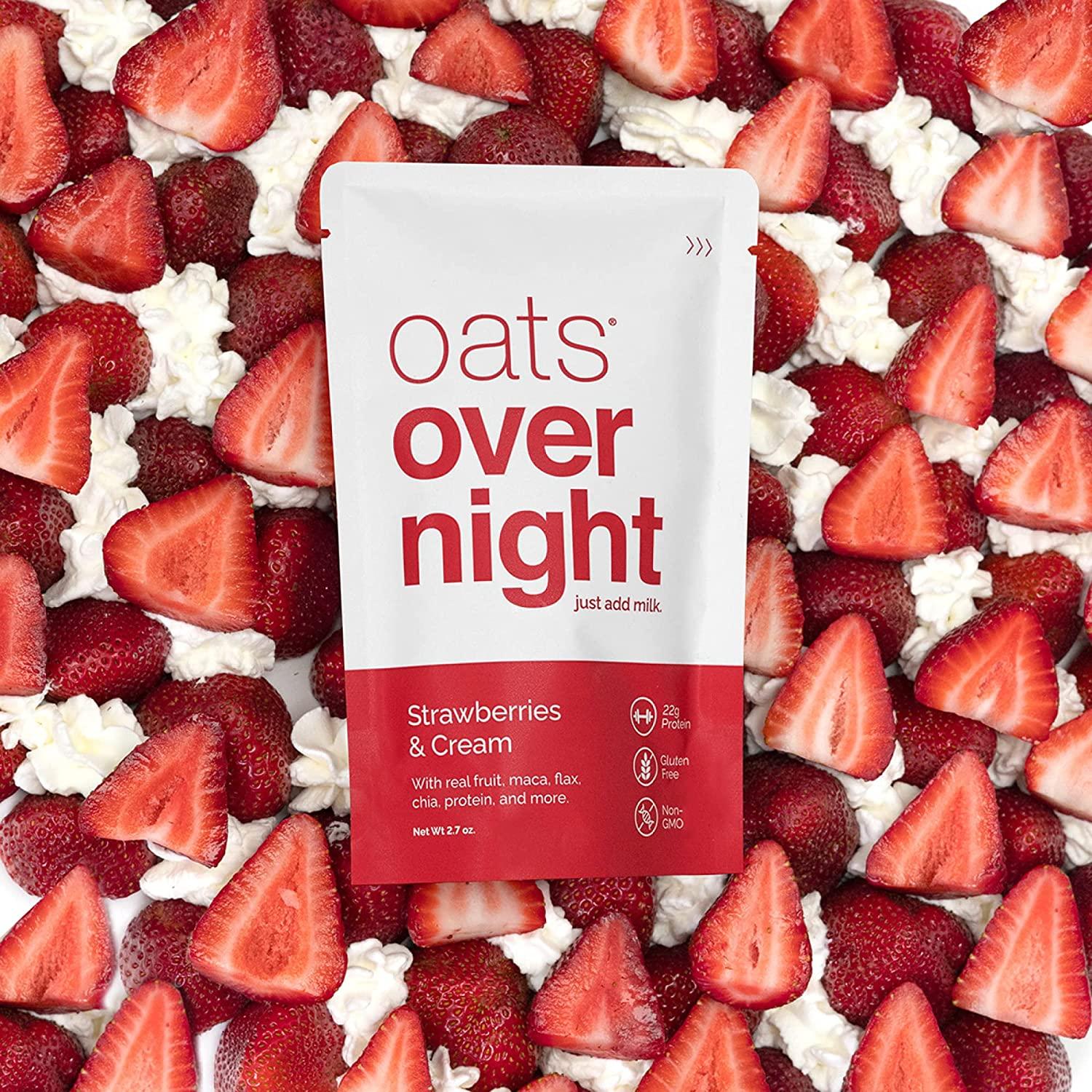 Oats Overnight - Party Pack Variety (8 Meals) High Protein Low Sugar  Breakfast Shake - Gluten Free Non GMO Oatmeal (2.7oz per meal)