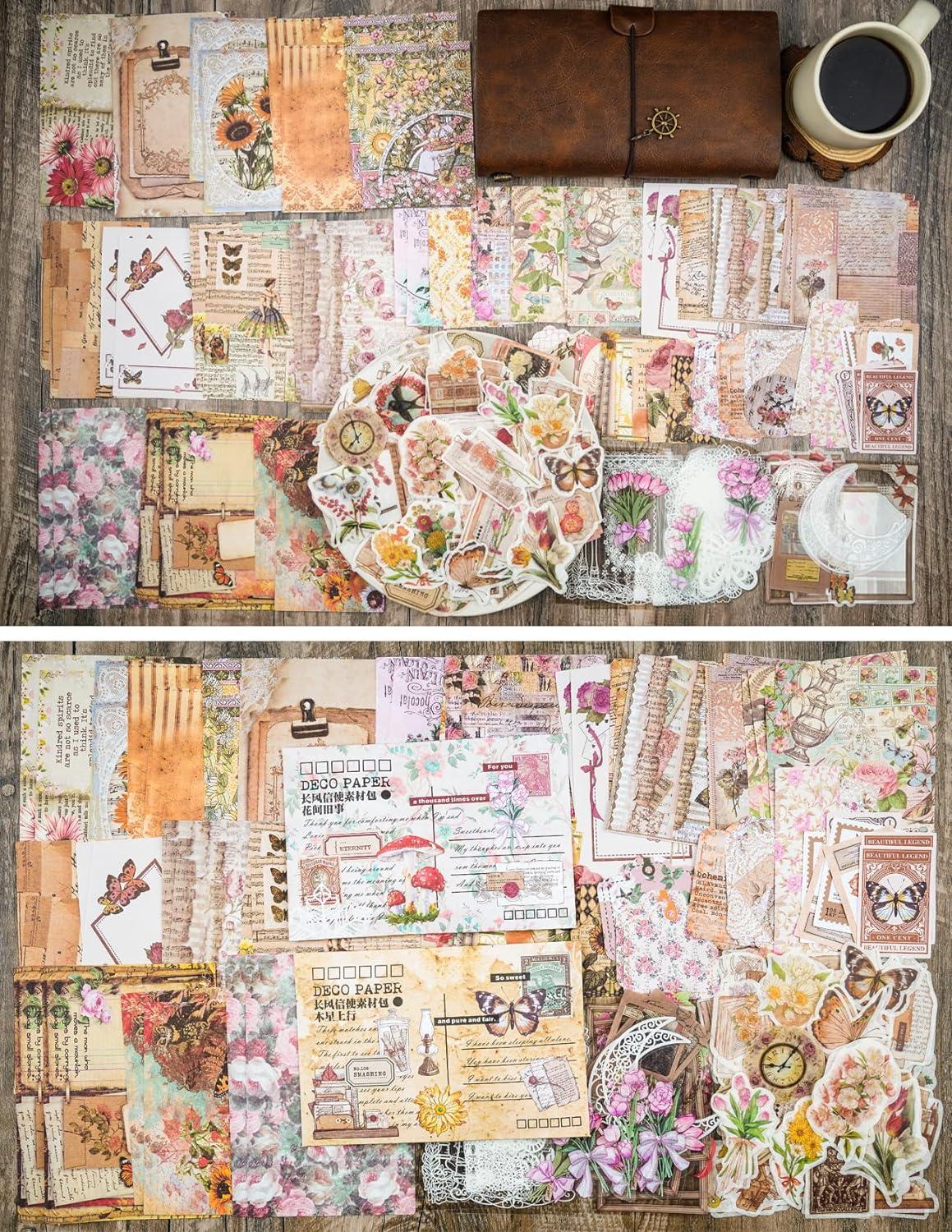 10 Strip Sheets Vintage Journaling Paper, DIY Floral Scrapbooking  Materials, Dried Flower Kraft Paper, Mixed Special Paper, Ephemera Paper 