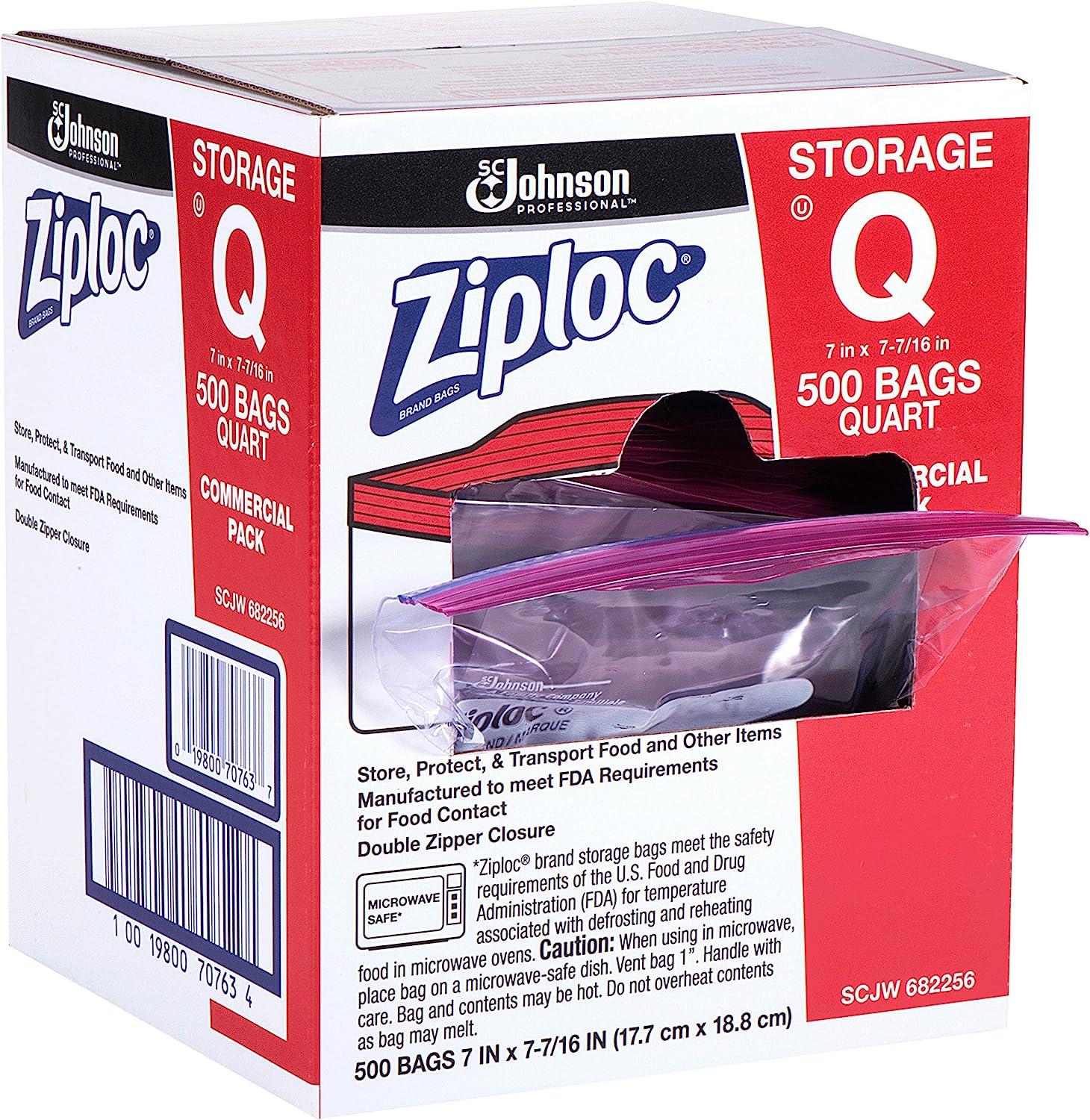 Ziploc Quart Food Storage Bags Grip 'n Seal Technology for Easier