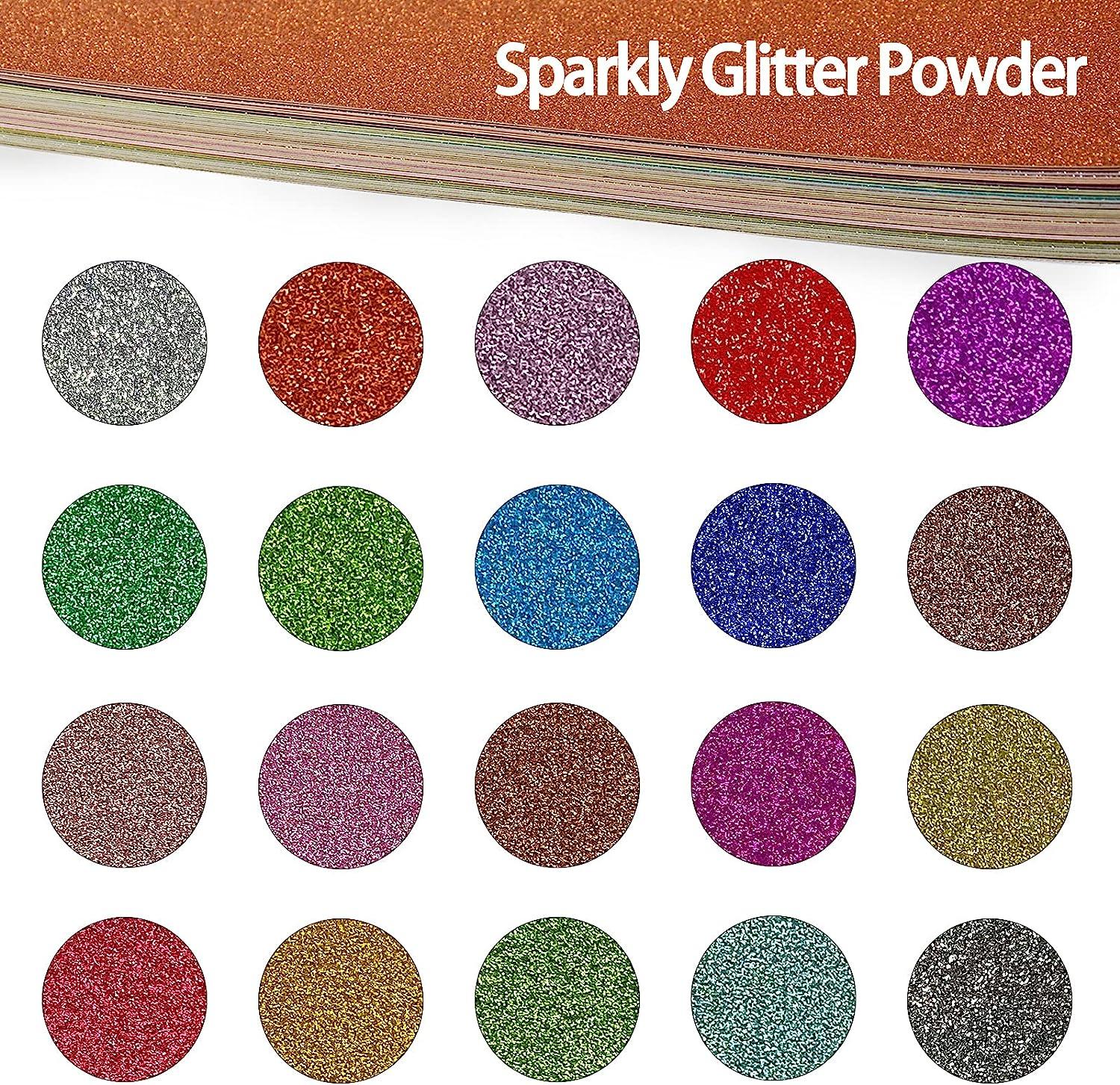 Glitter Cardstock Paper 40 Sheets 20 Colors Colored Cardstock for