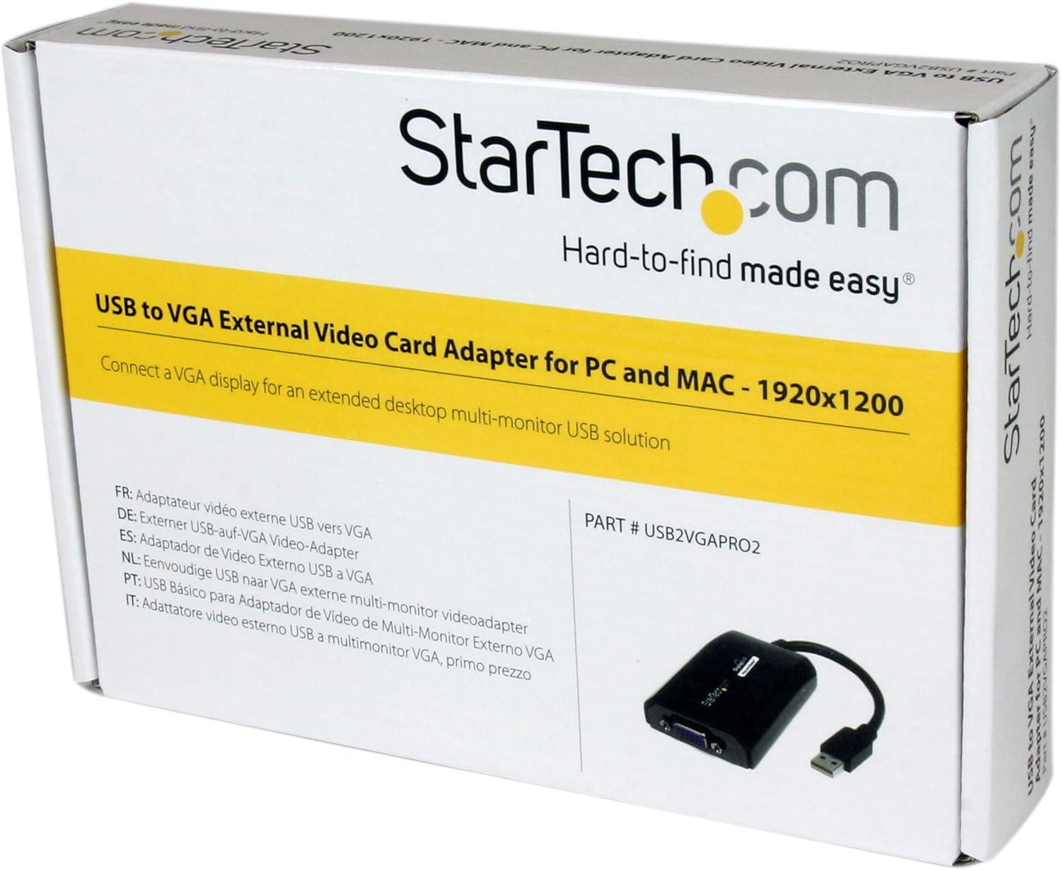StarTech.com USB to VGA Adapter - 1920x1200 - External Video
