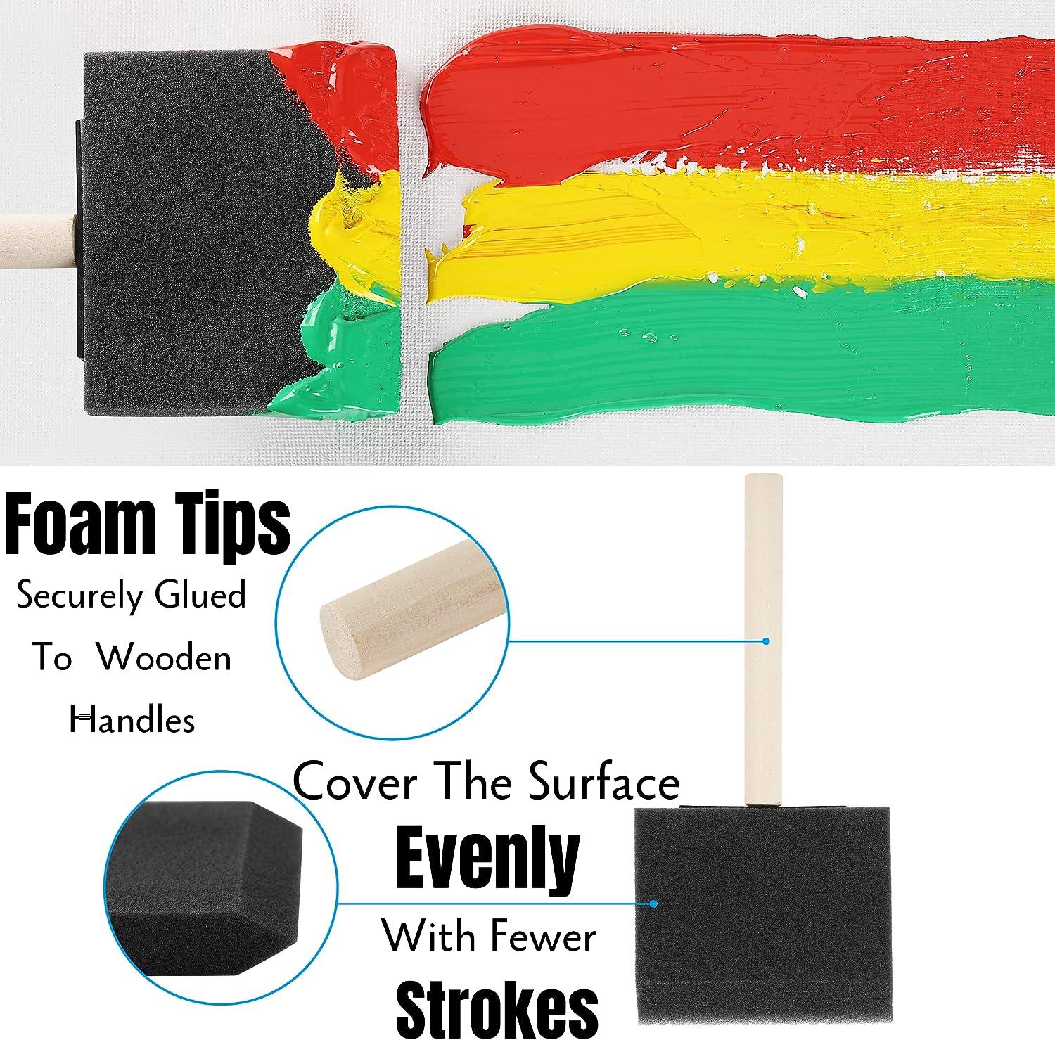 Bates- Foam Paint Brushes, 3 Inch, 12 pcs, Foam Brush, Sponge