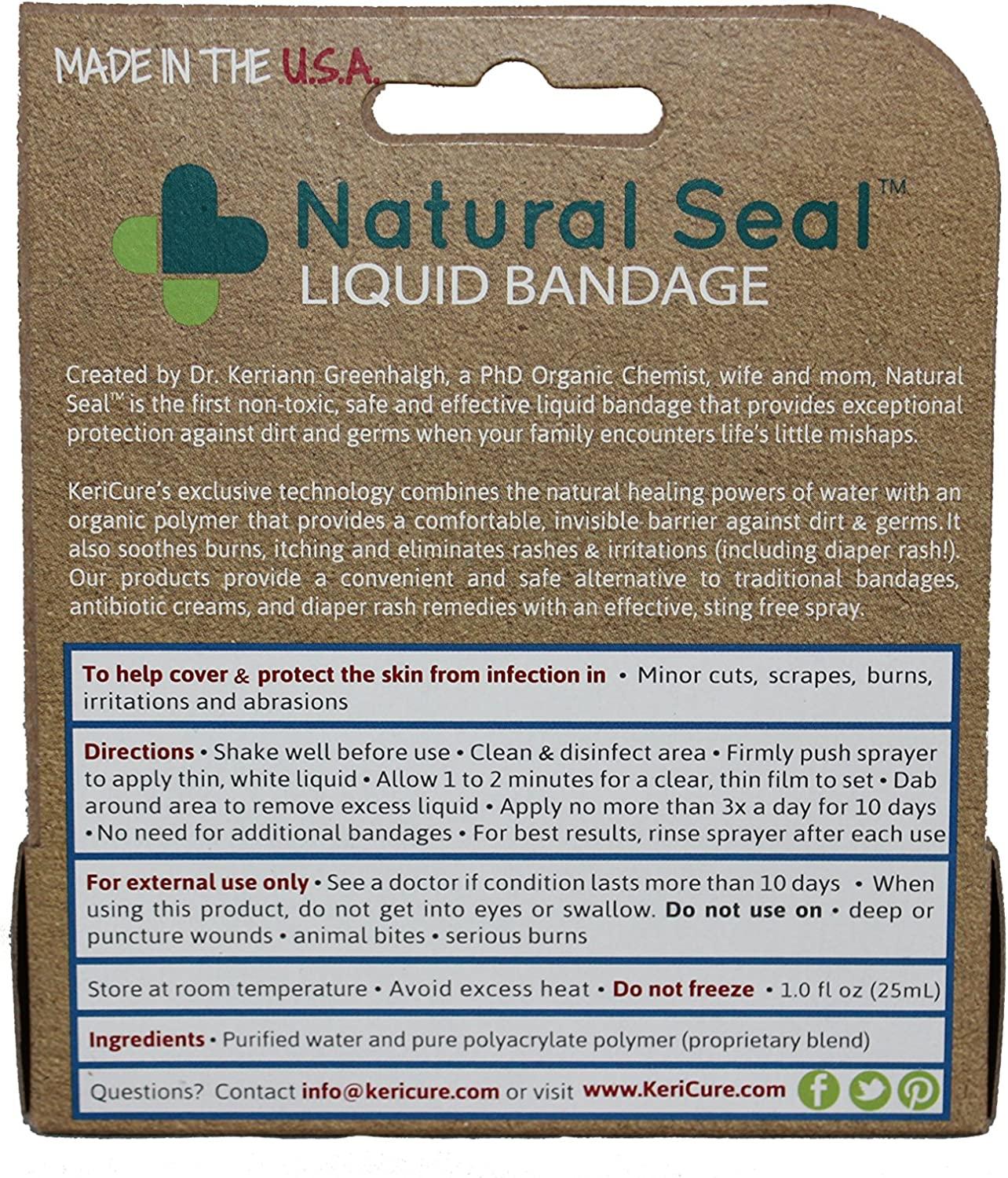 KeriCure Natural Seal Liquid Bandage, 1 Ounce