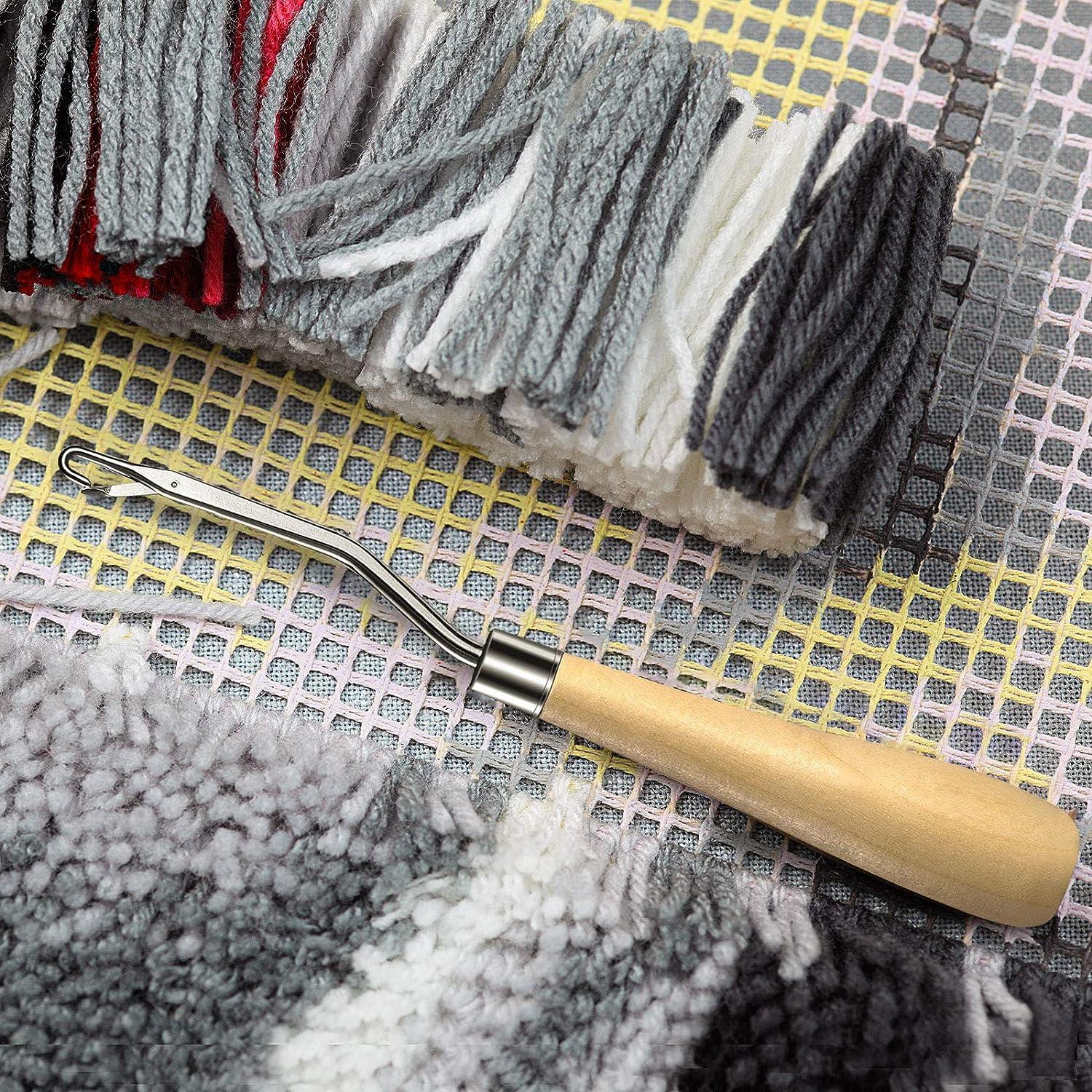 2pcs/set DIY Wooden Latch Hook Yarn Cutter Tool for Tapestry Carpet Rug  Making