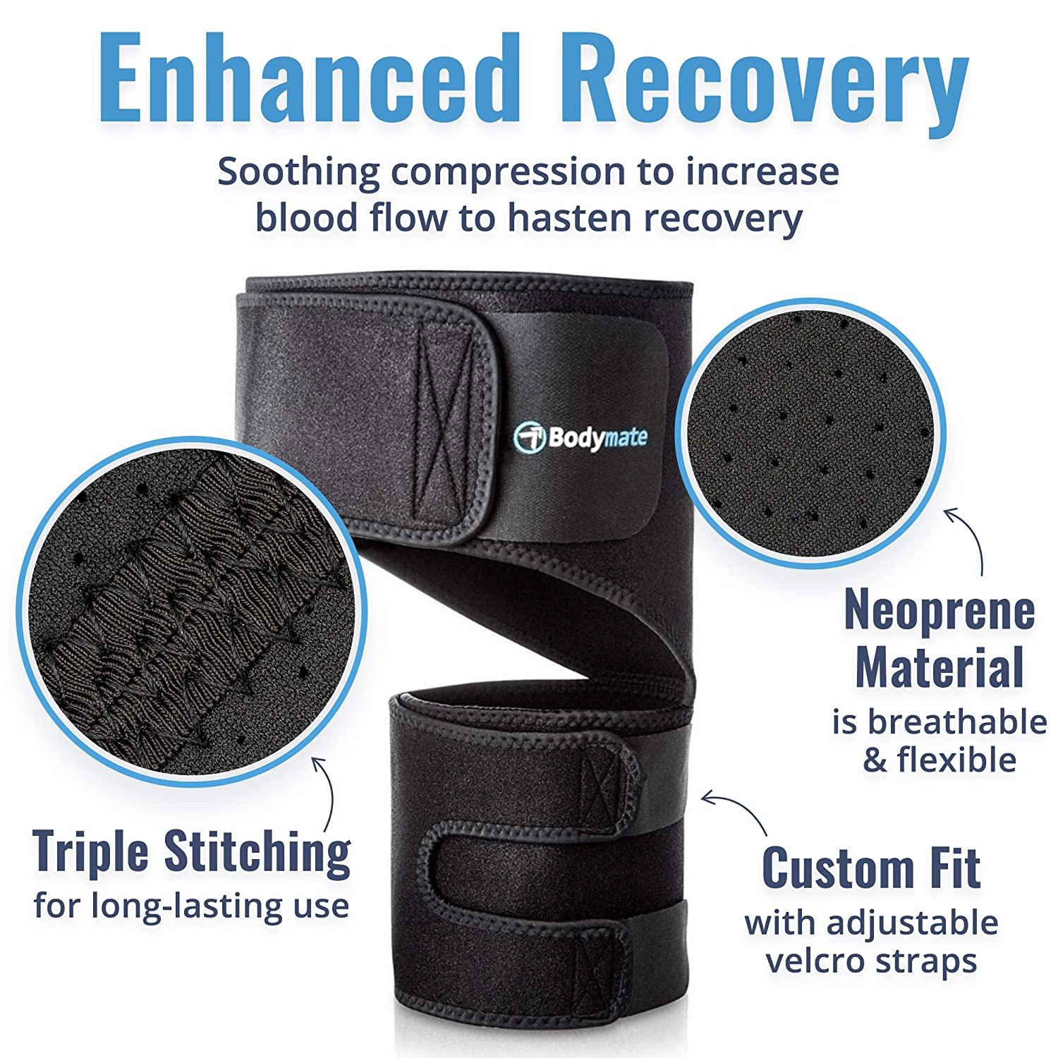 Bodymate® Hip Brace for Sciatica Pain Relief | SI Belt/Sacroiliac Belt |  Hip Pain| Compression Wrap for Thigh, Hamstring, Joints, Arthritis, Pulled
