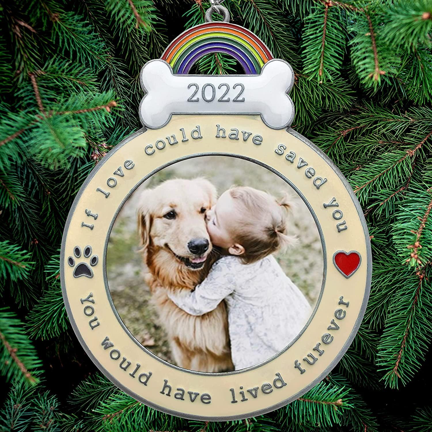Personalized Dog Memorial Christmas Ornament If Love Could Have Saved You  Personalized Picture Keepsake