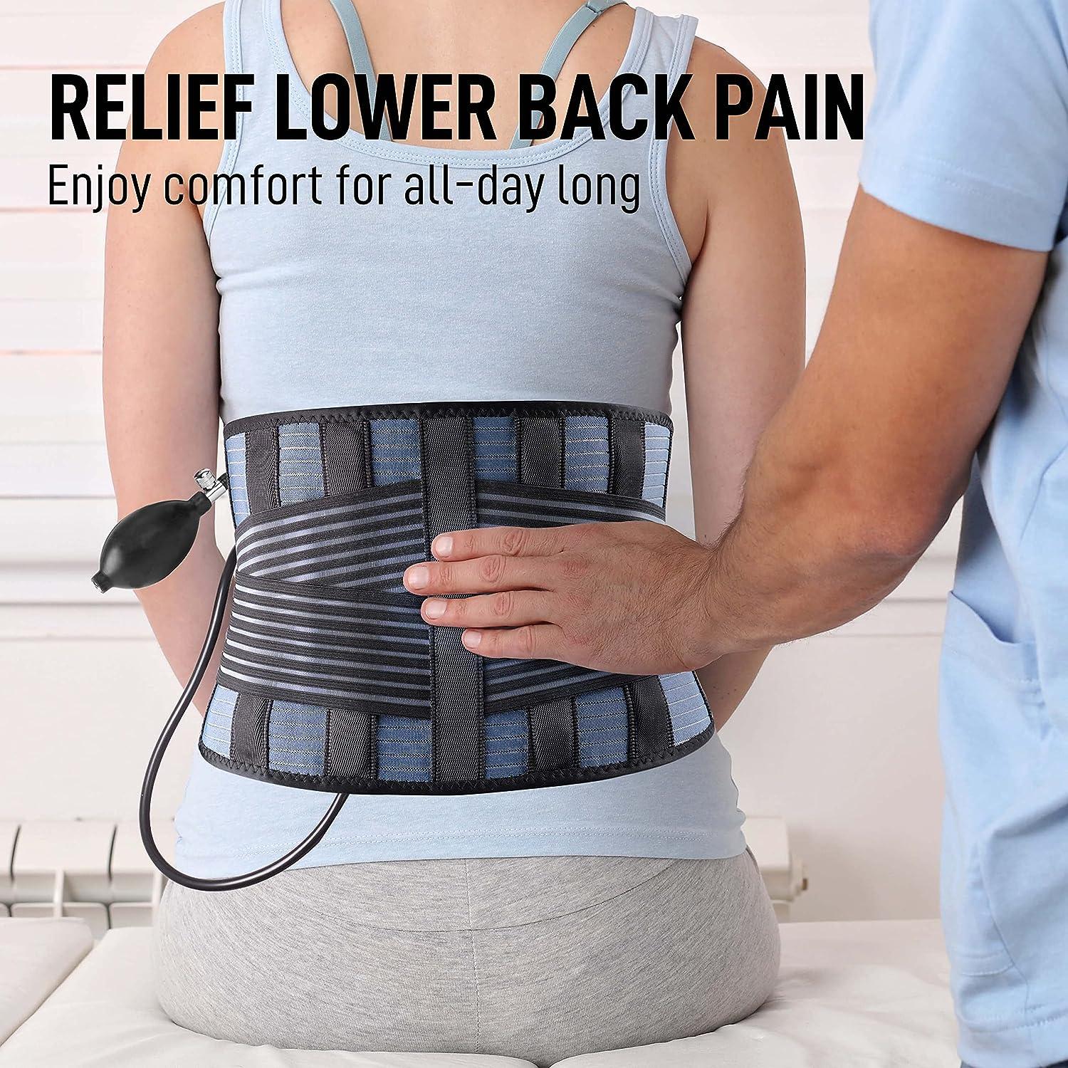 FEATOL Back Brace for Lower Back Pain Relief，Heavy Work Lifting, Sciatica,  Herniated Disc with Ergonomically 3D Silicone Pad Men & Women L/XL