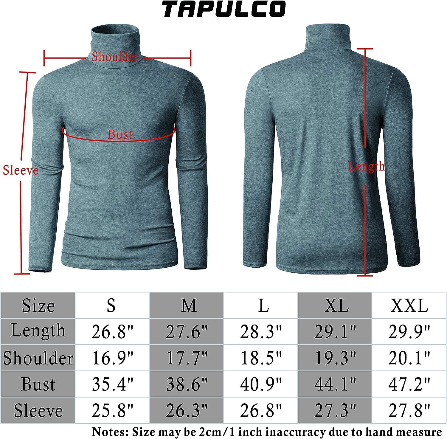 TAPULCO Men Turtleneck Long Sleeve Knitted Pullover Basic Slim Fit Casual  Soft Comfy T Shirts Medium Ivory