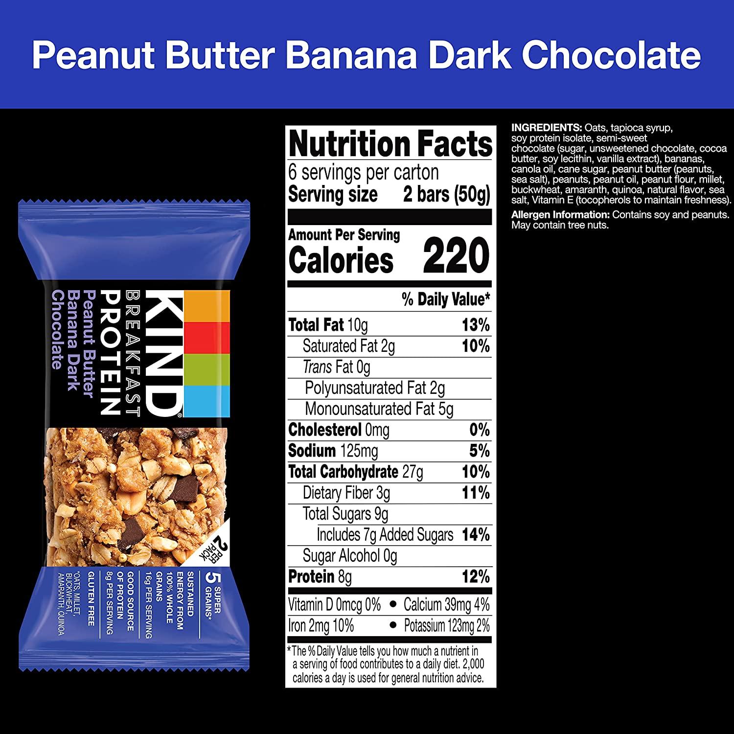 KIND Bars, Peanut Butter Dark Chocolate, Healthy Snacks, Gluten Free, 12  Count