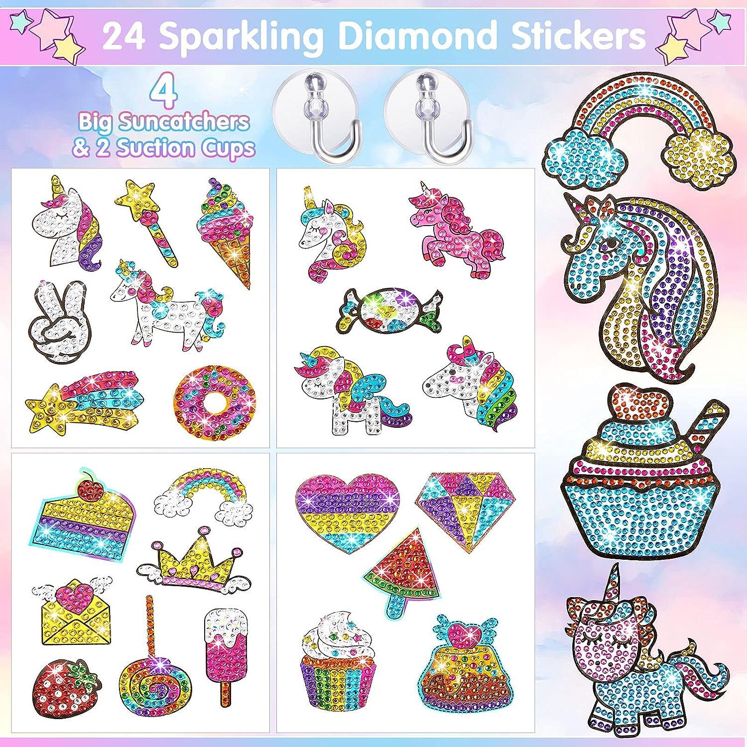  24 Pieces Diamond Painting Kits for Kids Diamond Rhinestones  Paintings Crystal 5D Gem Stickers Easy Painting DIY Painting Arts Crafts  Supply Embroidery Gift for Home Wall Decor
