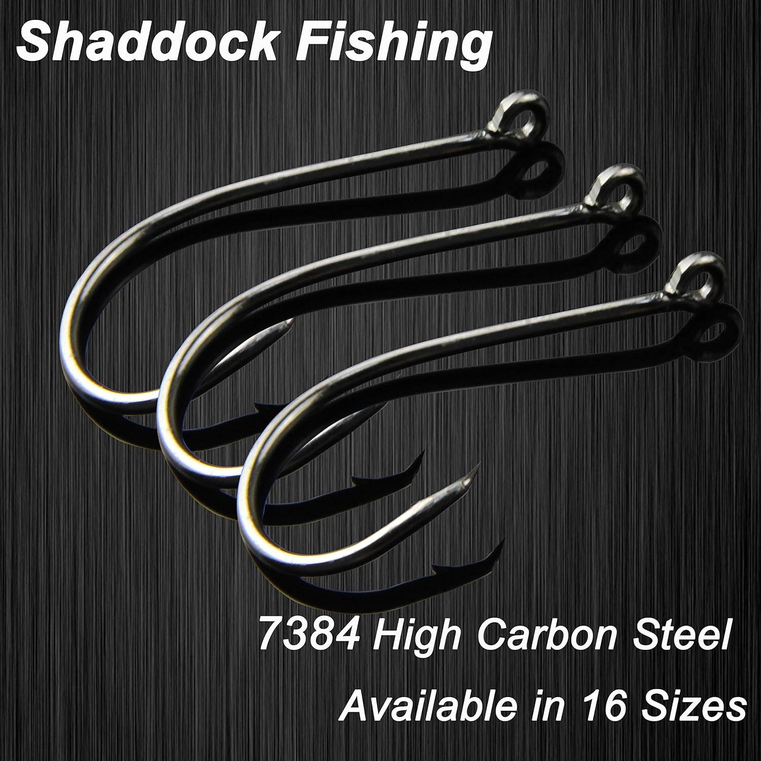 Shaddock Fishing 100pcs 7384 2X Strong Custom Offset Sport Circle Hooks  Black High Carbon Steel Octopus Saltwater Fishing Hooks-Size:10-10/0  5/0#(100pcs per pack)