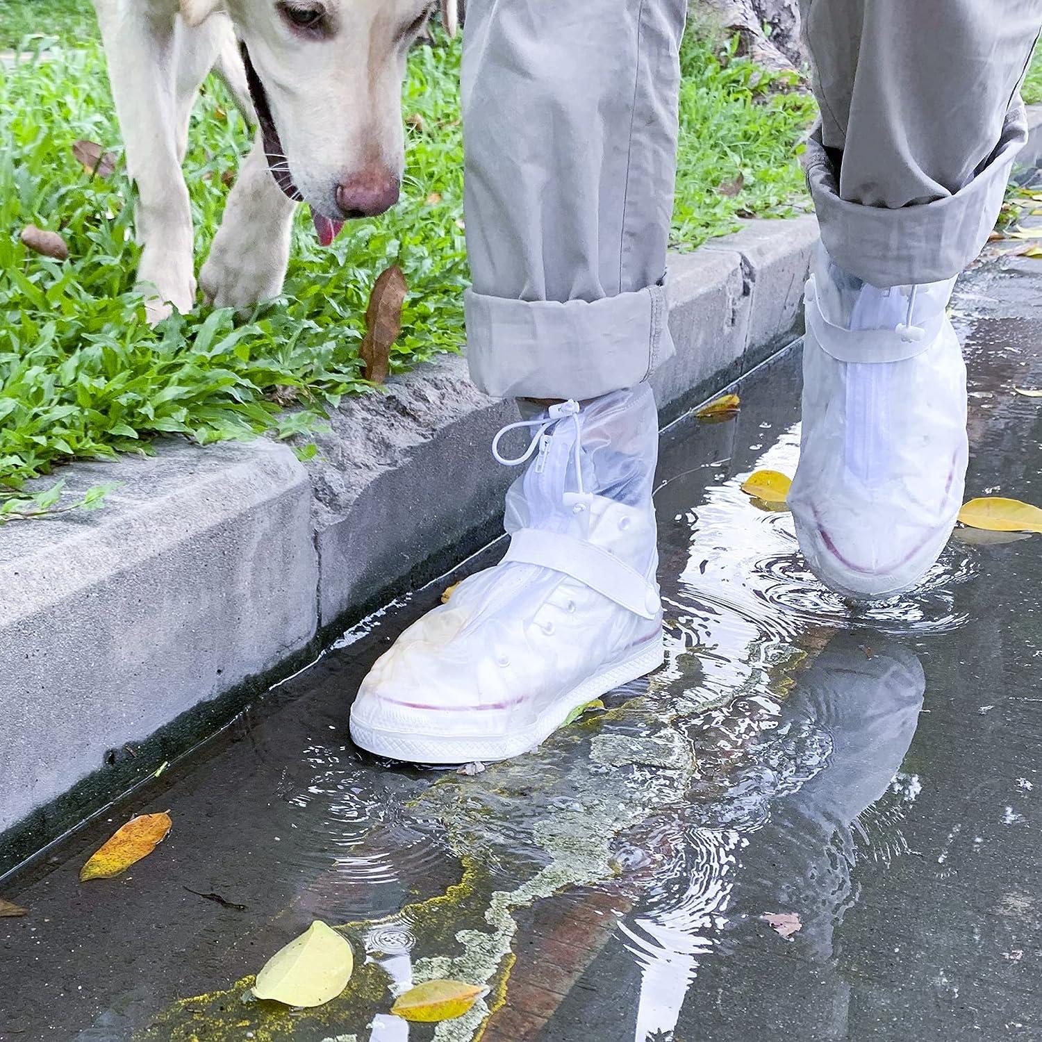Rain Boot Waterproof Shoes Cover Women Men Kids Reusable PVC Rubber Sole  Overshoes Galoshes XL