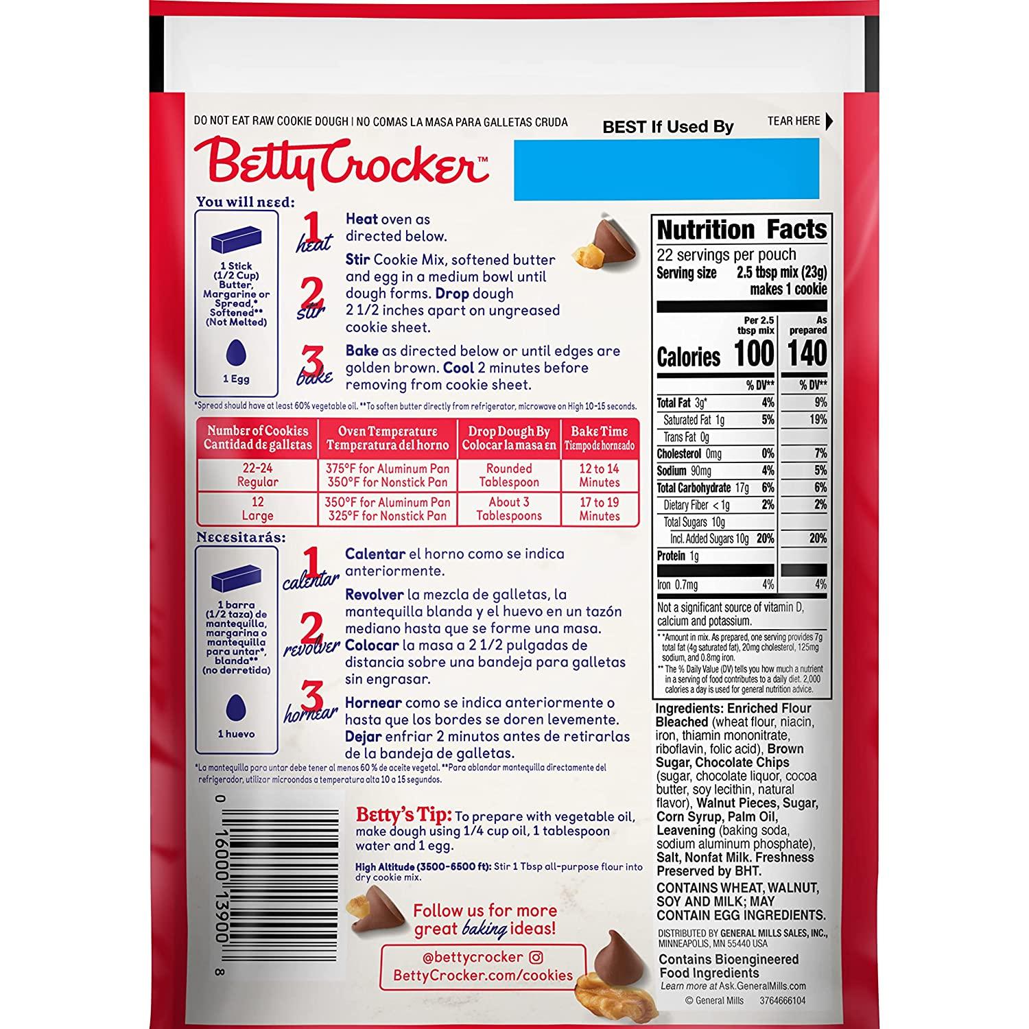 Betty Crocker Cookie Mix, Walnut Chocolate Chip - 17.5 oz