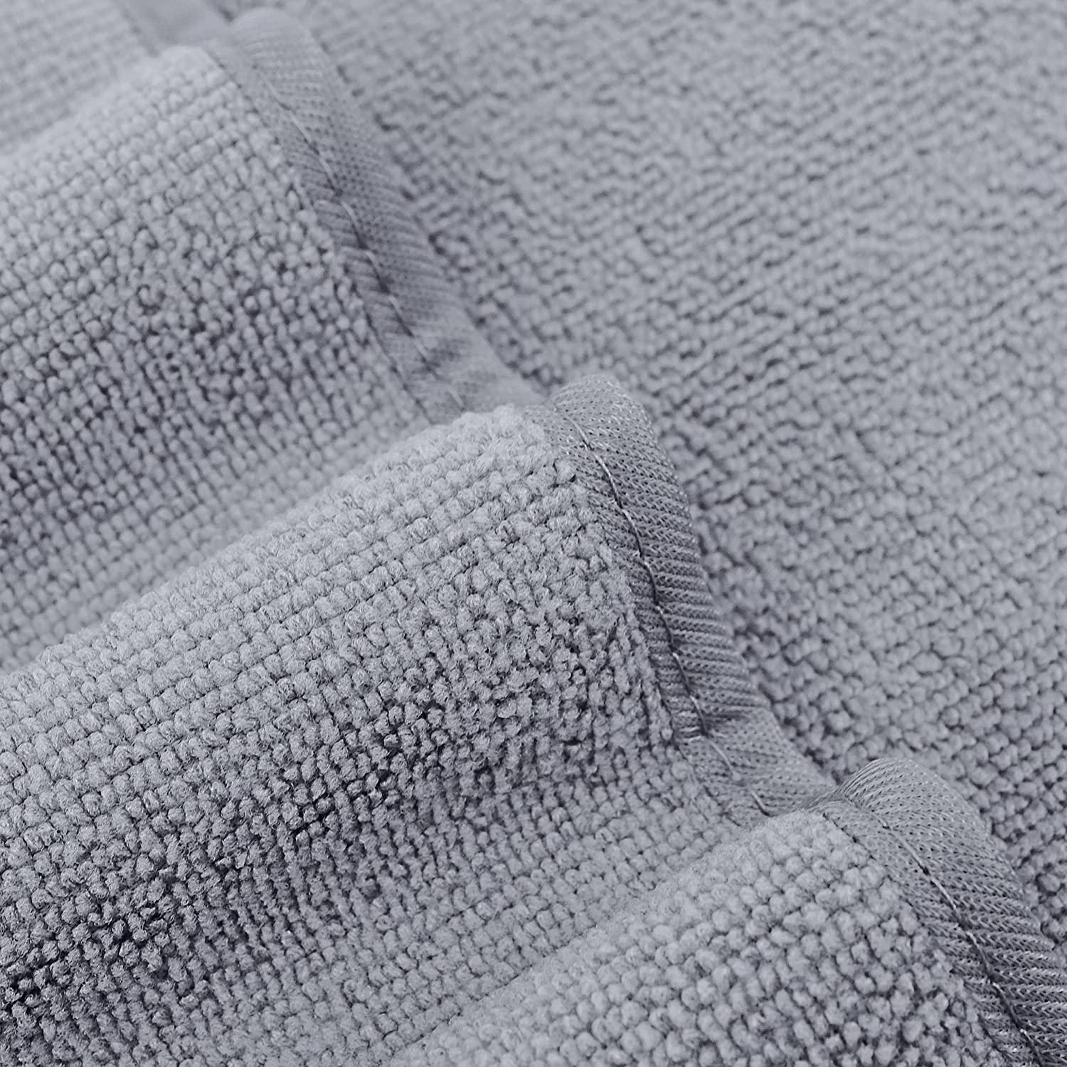 POLYTE Microfiber Oversize Quick Dry Lint Free Bath Towel, 60 x 30 in, 4 Pack (Beige, Waffle Weave)