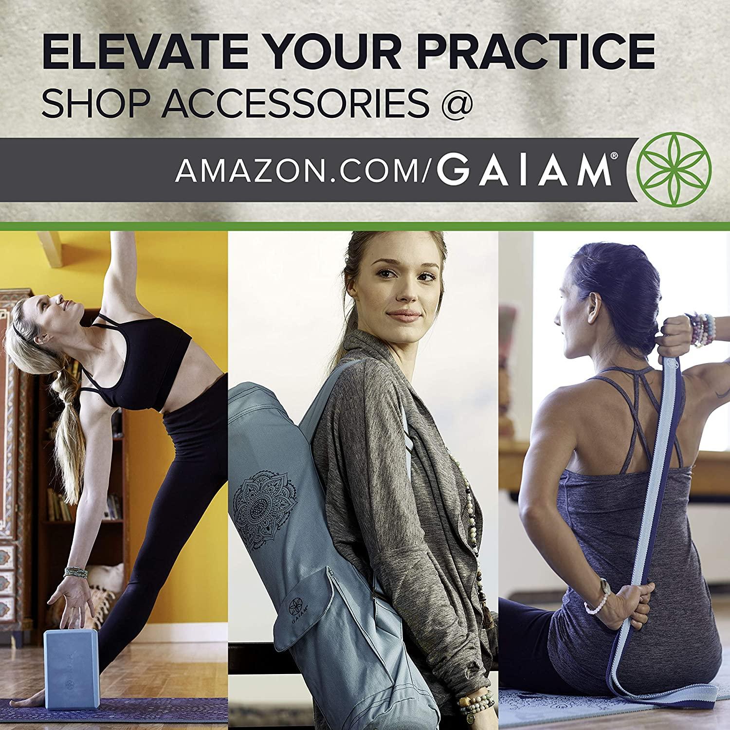 Gaiam Yoga Mat - Premium 6mm Print Extra Thick Non Slip Exercise