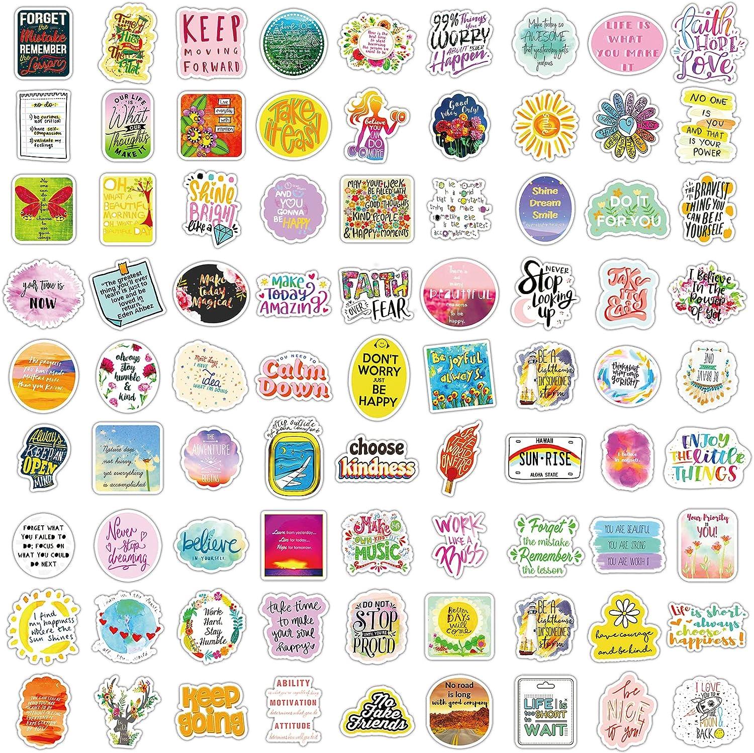 Inspirational Stickers,150Pcs Motivational Stickers for Water Bottles  Positive Quote Stickers for Journaling Scrapbook Aesthtic Waterproof Vinyl  Laptop Stickers for Teens Adults Kids Teachers 