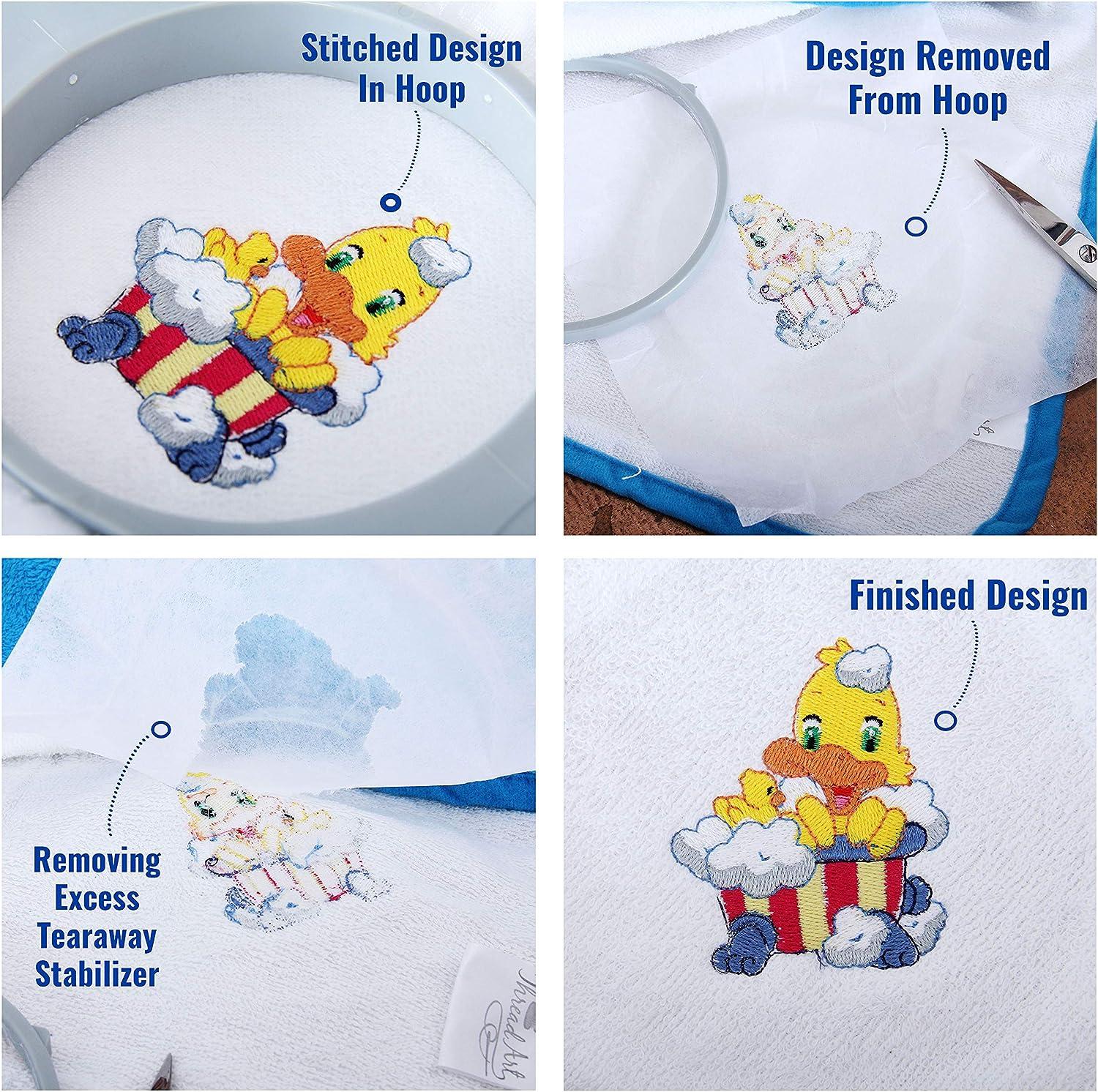 Cold Water Washaway Embroidery Stabilizer by Threadart | 8 x 8 200 Precut  Sheets | For Machine Embroidery