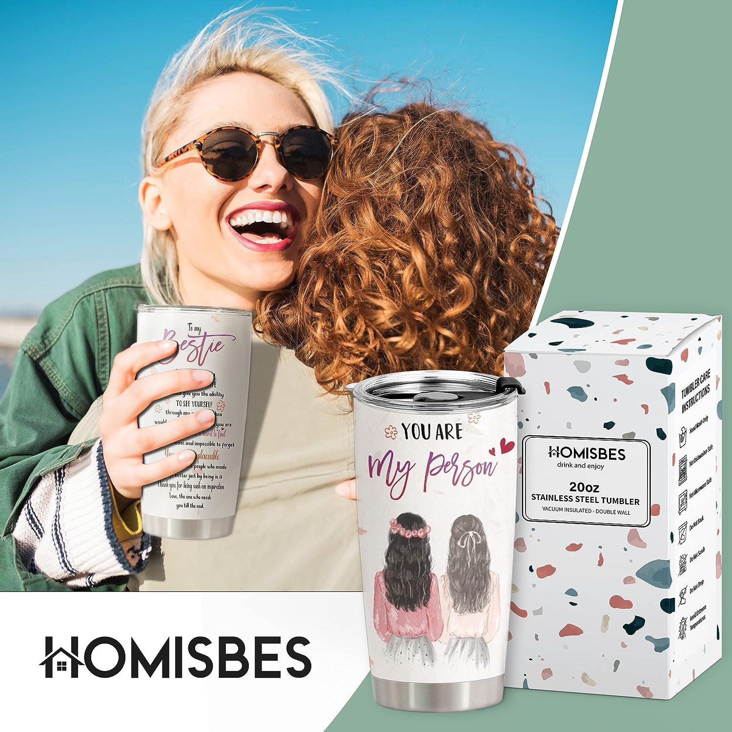 HOMISBES Best Friend Tumblers for Women - Gifts for Best Friends