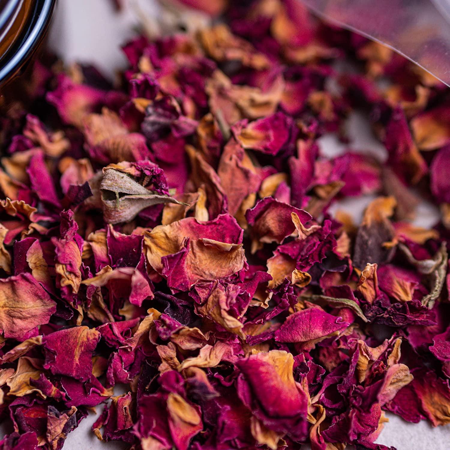 Red Rose Petals - Pure, All Natural & Edible Rose Petals - Dried