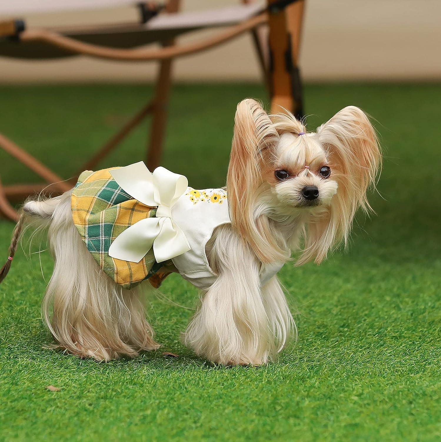 Designer Dog Clothes for Small Dogs Clothes Luxury Girl Summer Dog Dresses  for Pomeranian Chihuahua Puppy Pet Clothing Dress