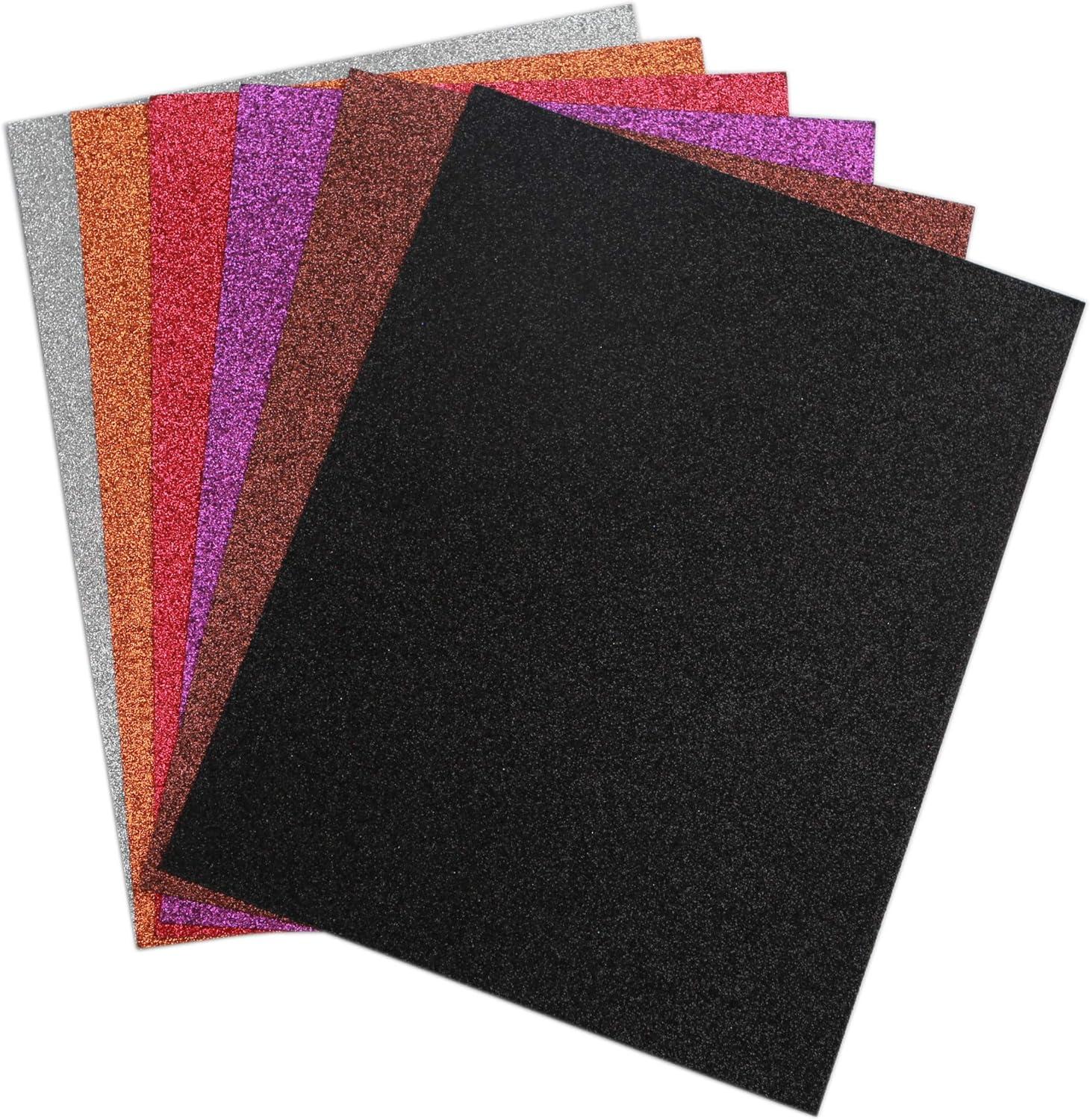 10 Pcs Child Shiny Rainbow Cardstock Glitter Scrapbook Paper
