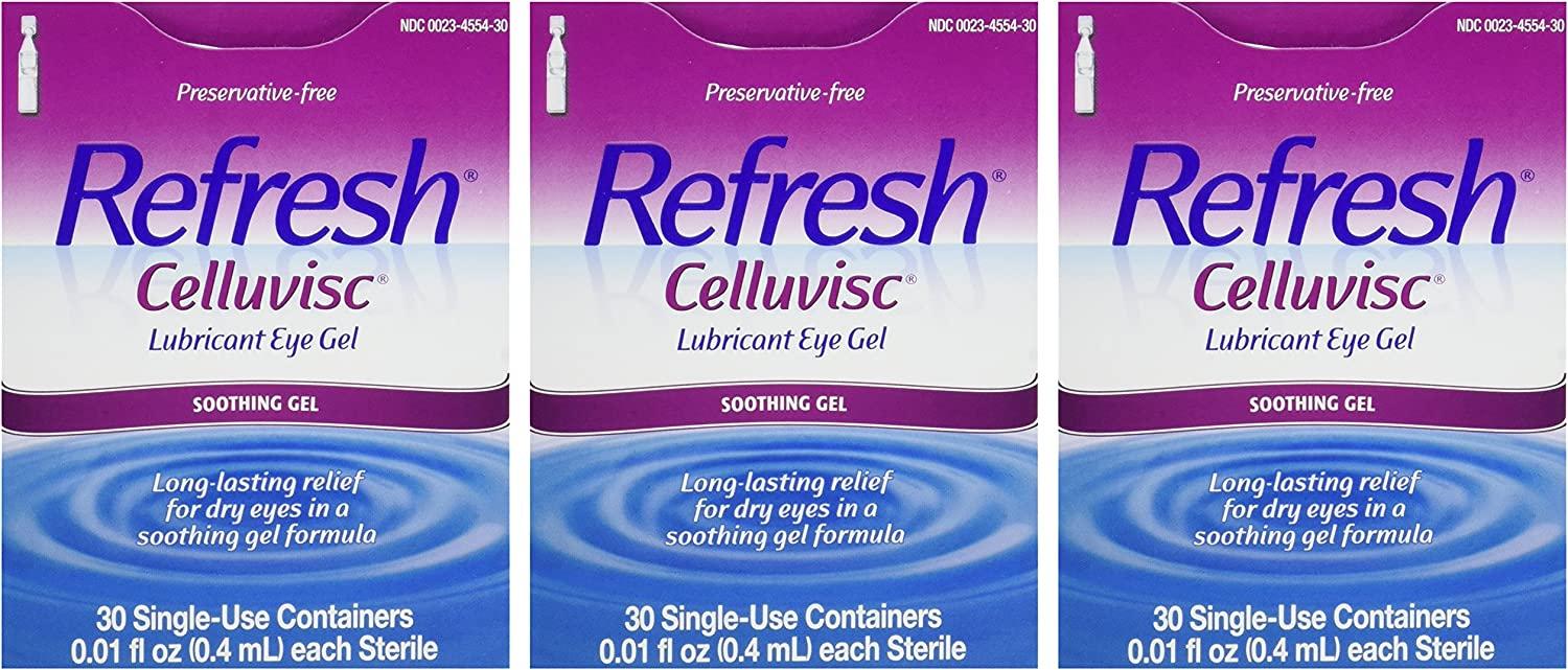 Refresh Celluvisc Lubricant Eye Gel Singleuse Containers 30 Ea (3 Pack)