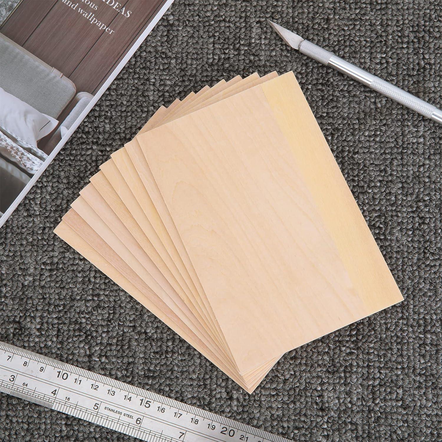 Unfinished Wood Pieces 25Pcs Basswood Sheets 1/16 Thin Plywood