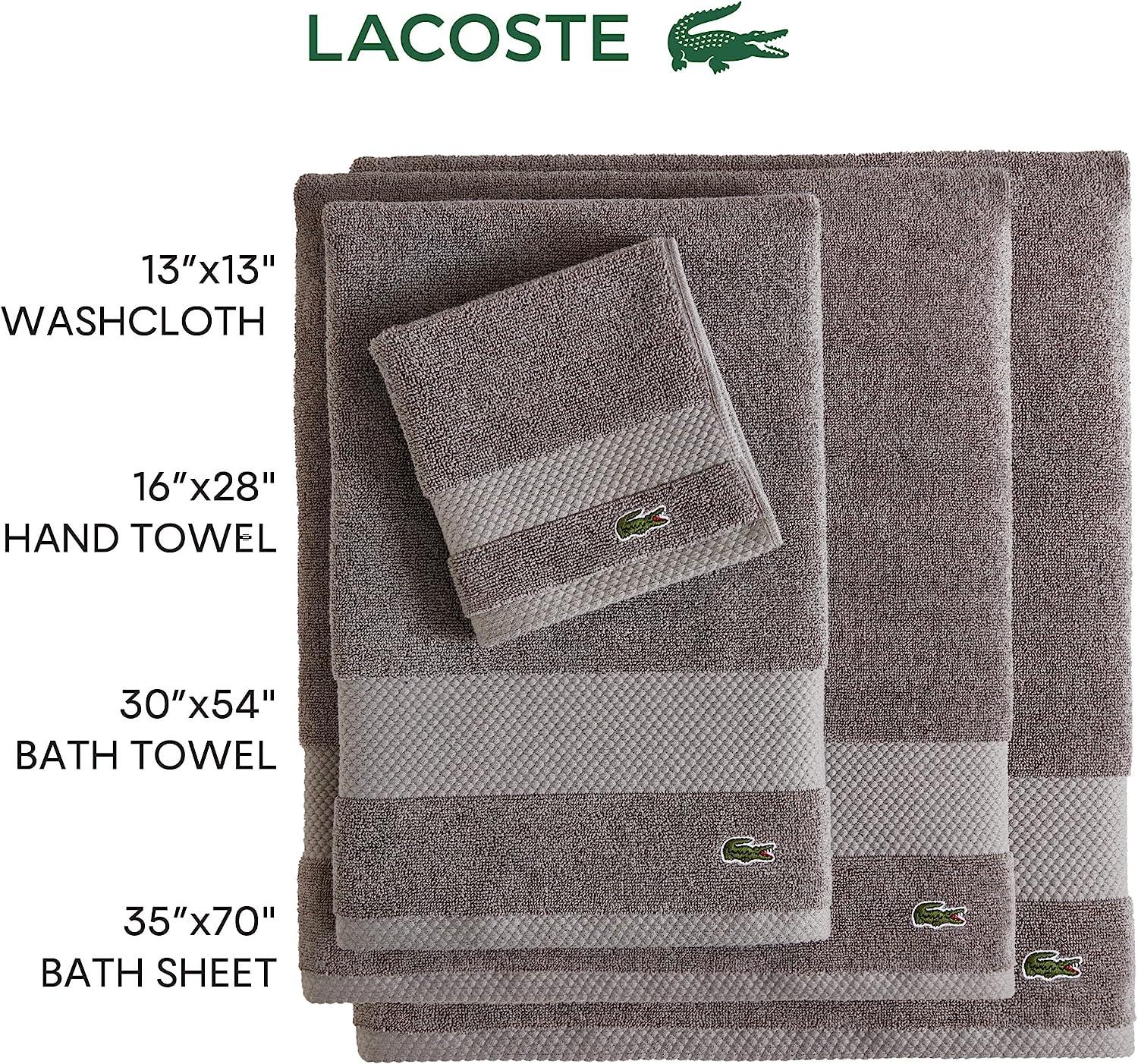 Lacoste, Bath, Lacoste Luxury Soft Cotton Hand And Bath Large Towel Set  Blue Stripe
