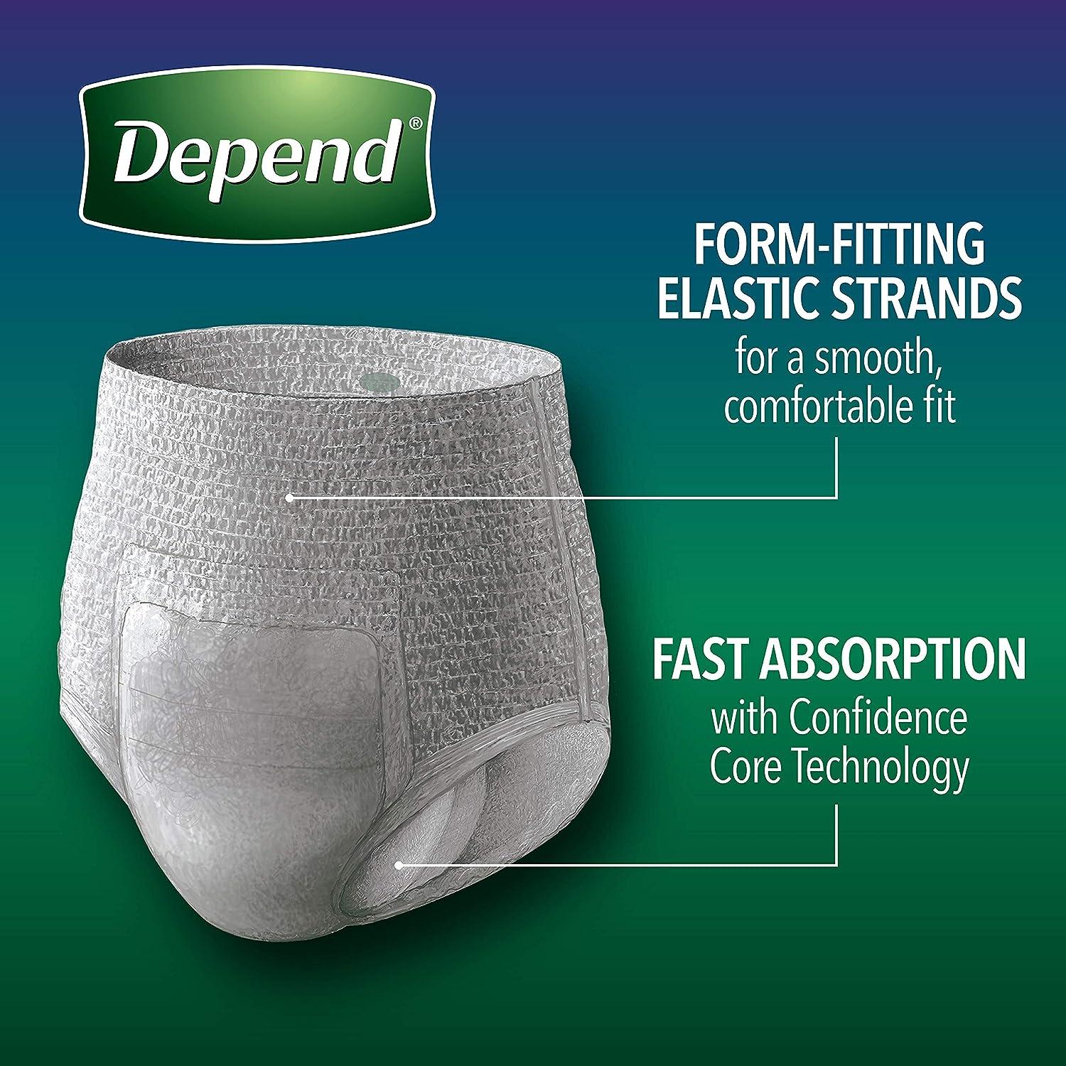 Depend Night Defense Mens Overnight Adult Incontinence Underwear , L, 14  Count