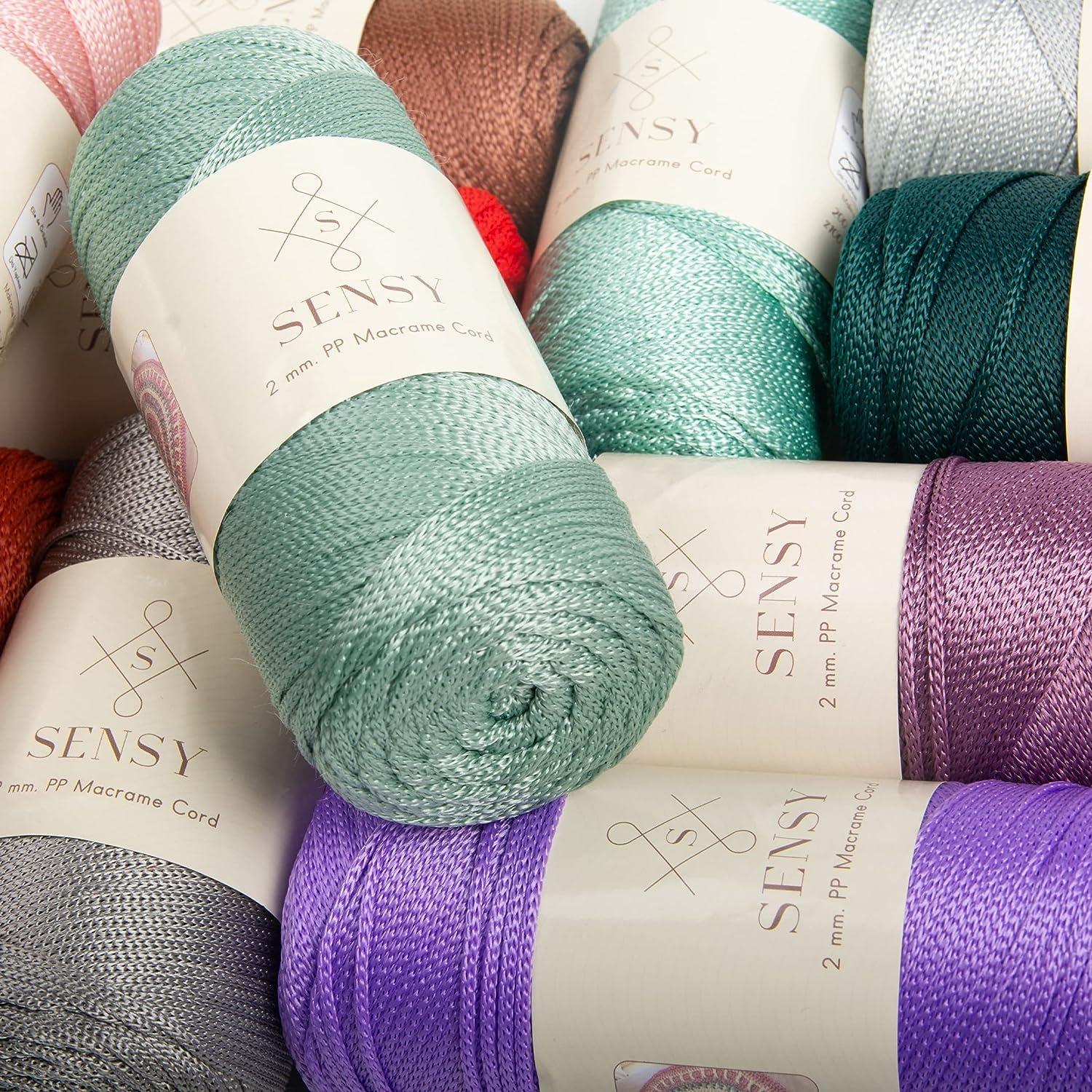 Sensy Premium 5mm 104 Yards Polyester Rope 100% Polypropylene Cord Macrame  Cord 5mm Crochet Bag Cord Macrame Rope Crochet Thread Gift for Knitter