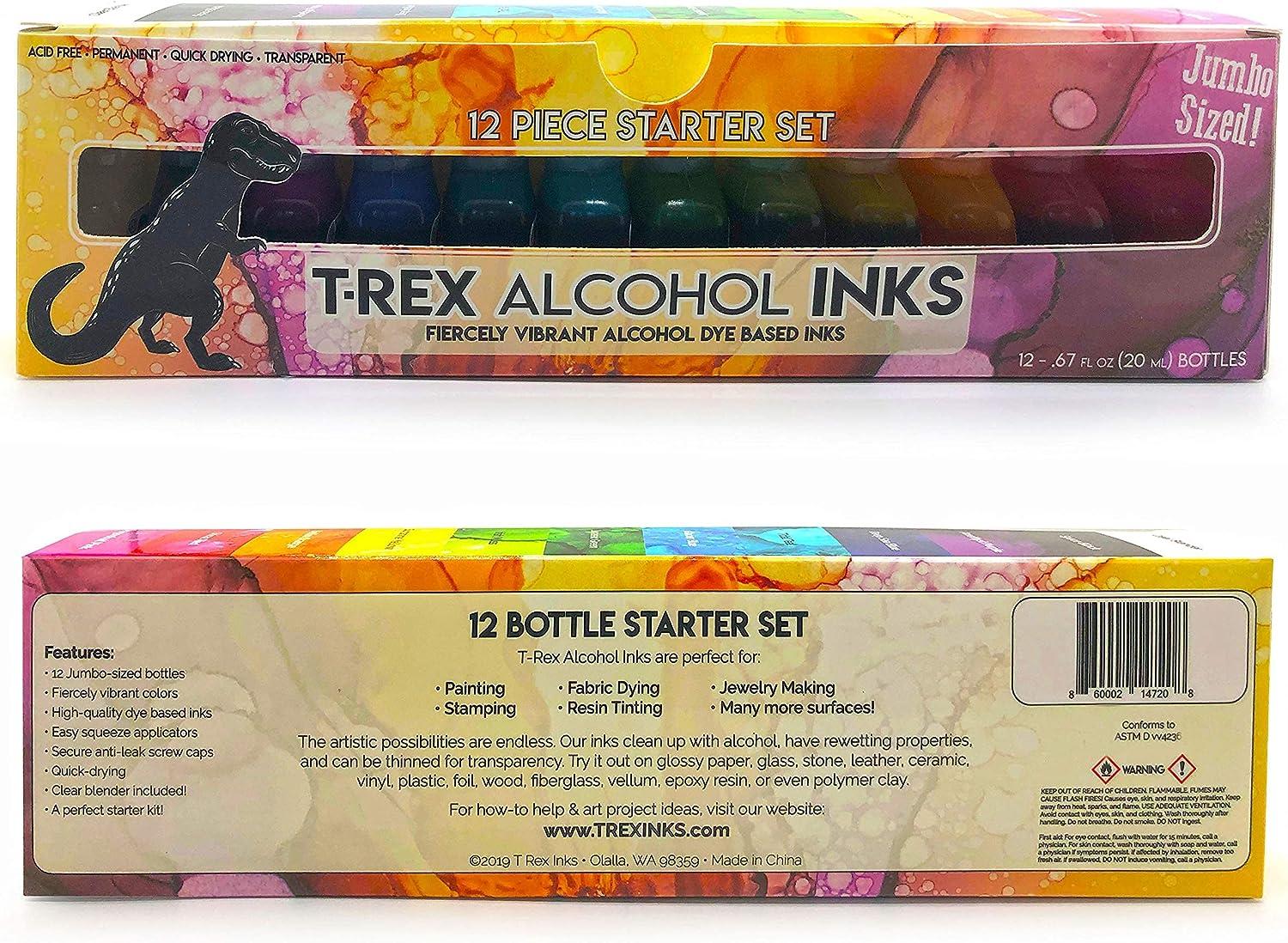 Alcohol Ink Set - 20 Colors - Acid-Free, Permanent - Resin, Glass