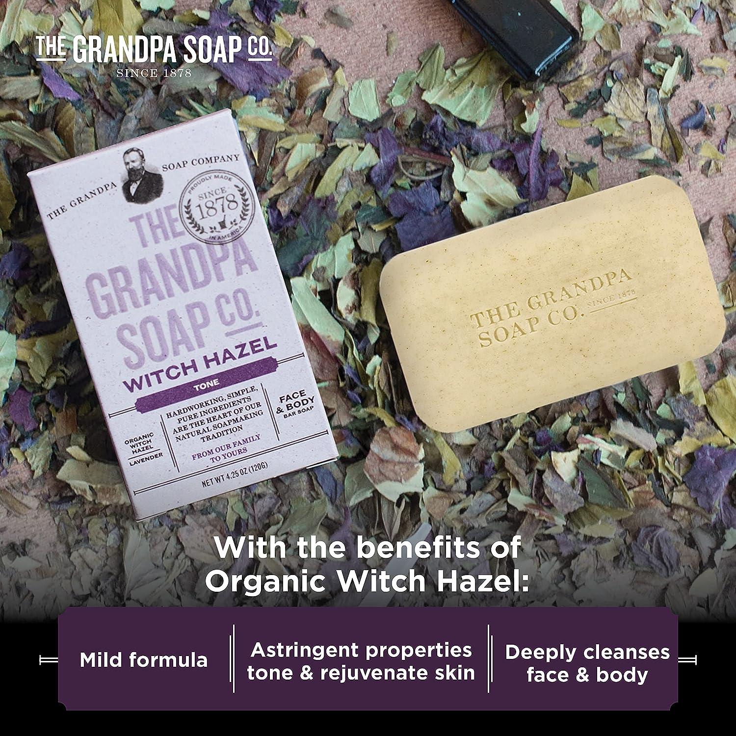 The Grandpa Soap Co Face and Body Bar Soap Witch Hazel Tone