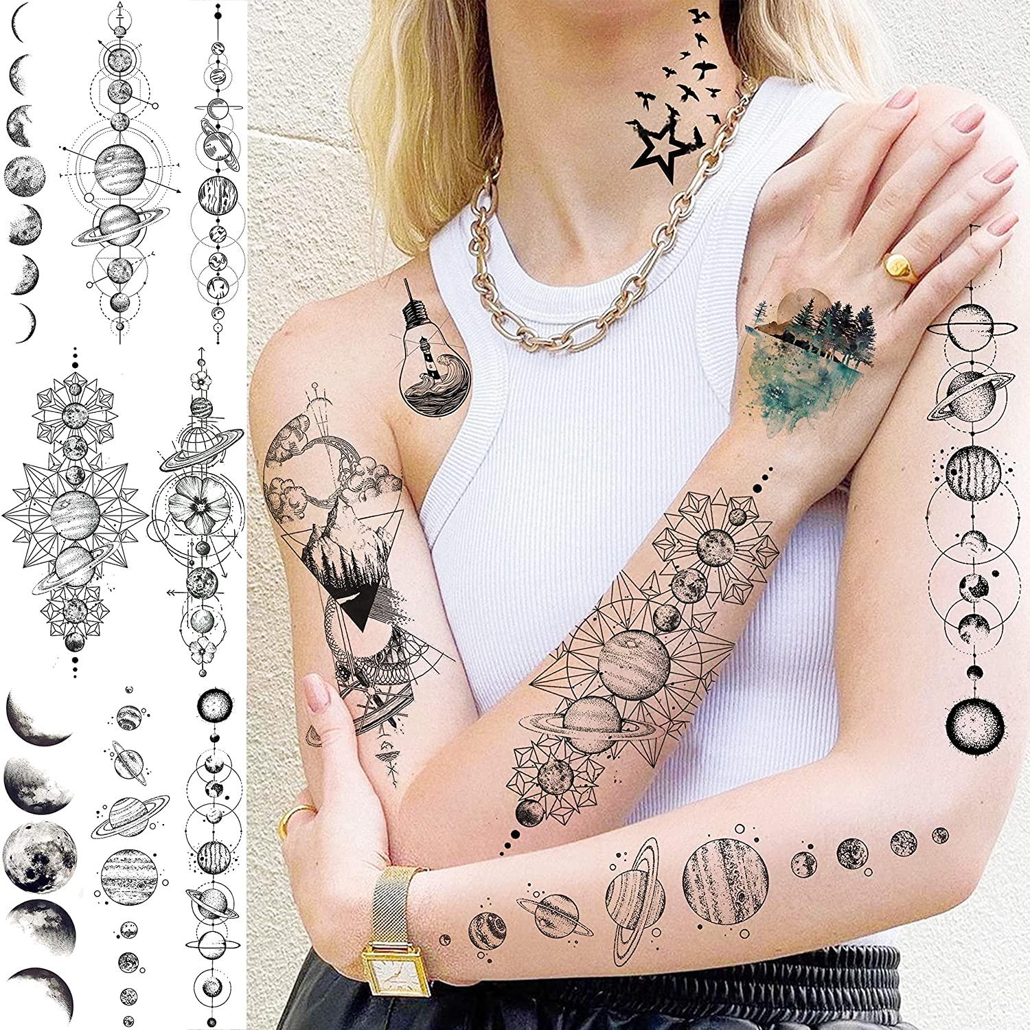 half sleeve tattoos for girls stars