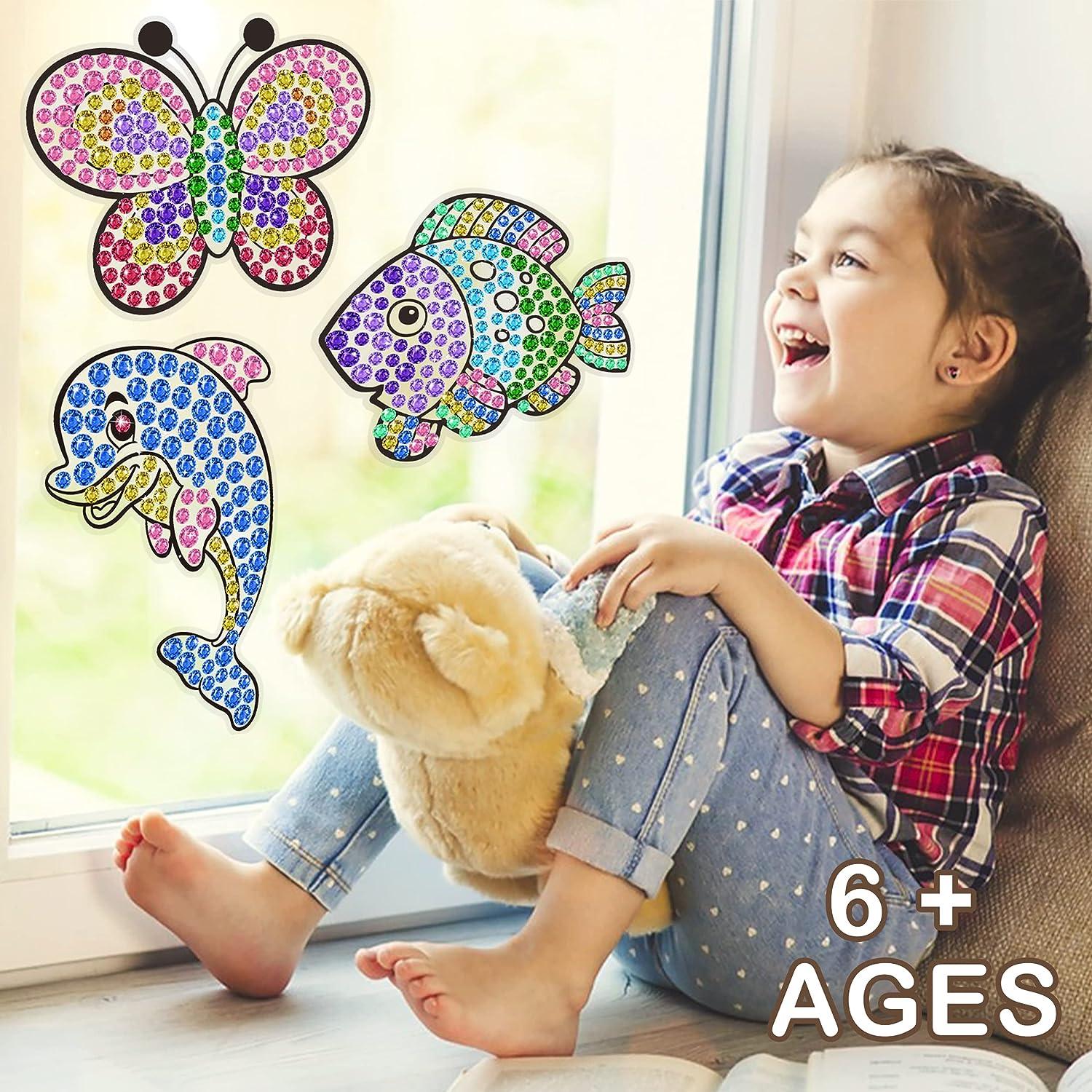 3 Pcs Diamond Painting Window Art Crafts for Kids Ages 8-12 & 6-8
