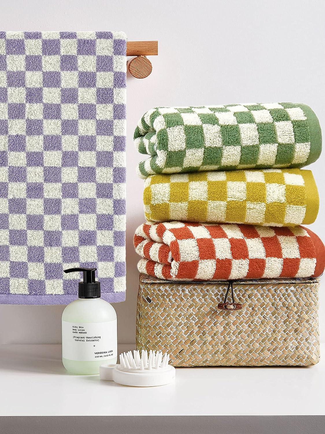 Jacquotha Green Hand Towels for Bathroom Set of 4 - Cute Checkered Hand  Towel