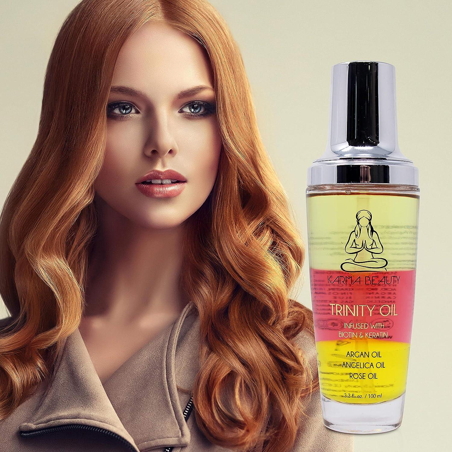 Karma Beauty Keratin Hair Serum Leave In Treatment Infused With Biotin And 7 Essential Oils 