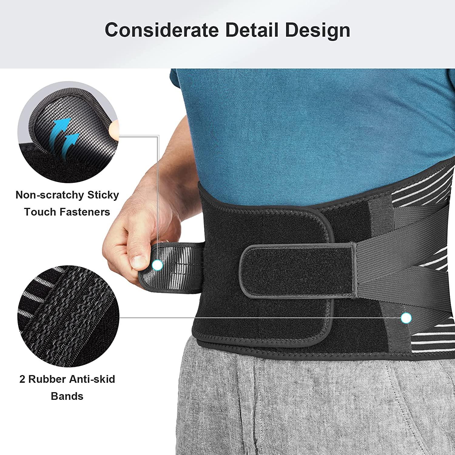 FREETOO Back Brace for Lower Back Pain Relief with 6 Stays