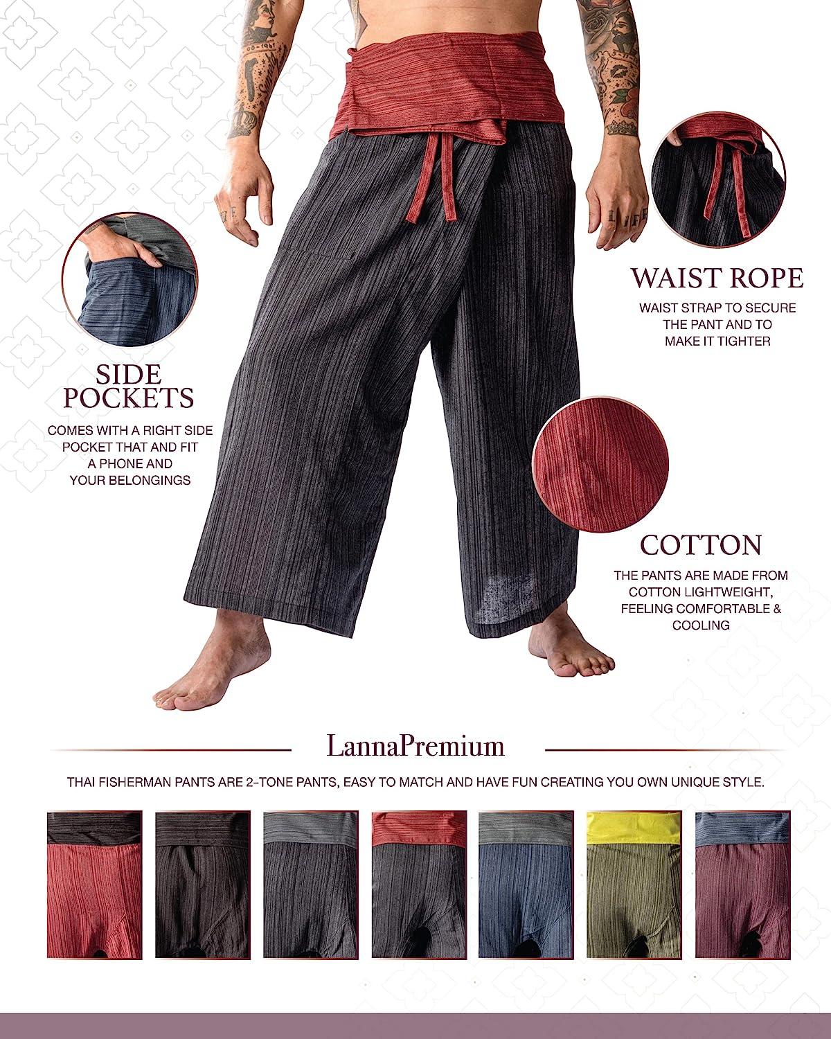 Black Thai Men's Fisherman Pants
