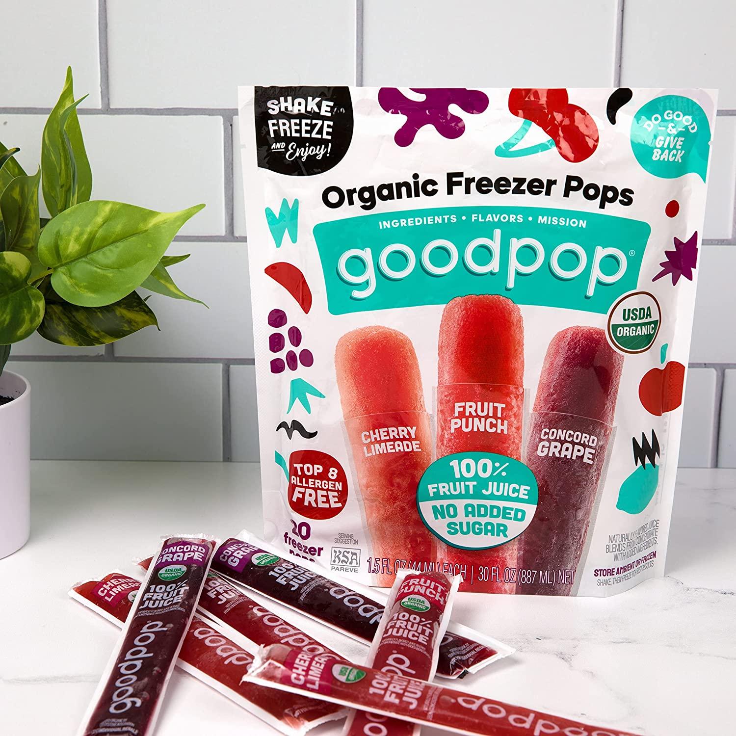 Goodpop Freezer Pops, Organic, Assorted - 20 pack, 1.5 oz