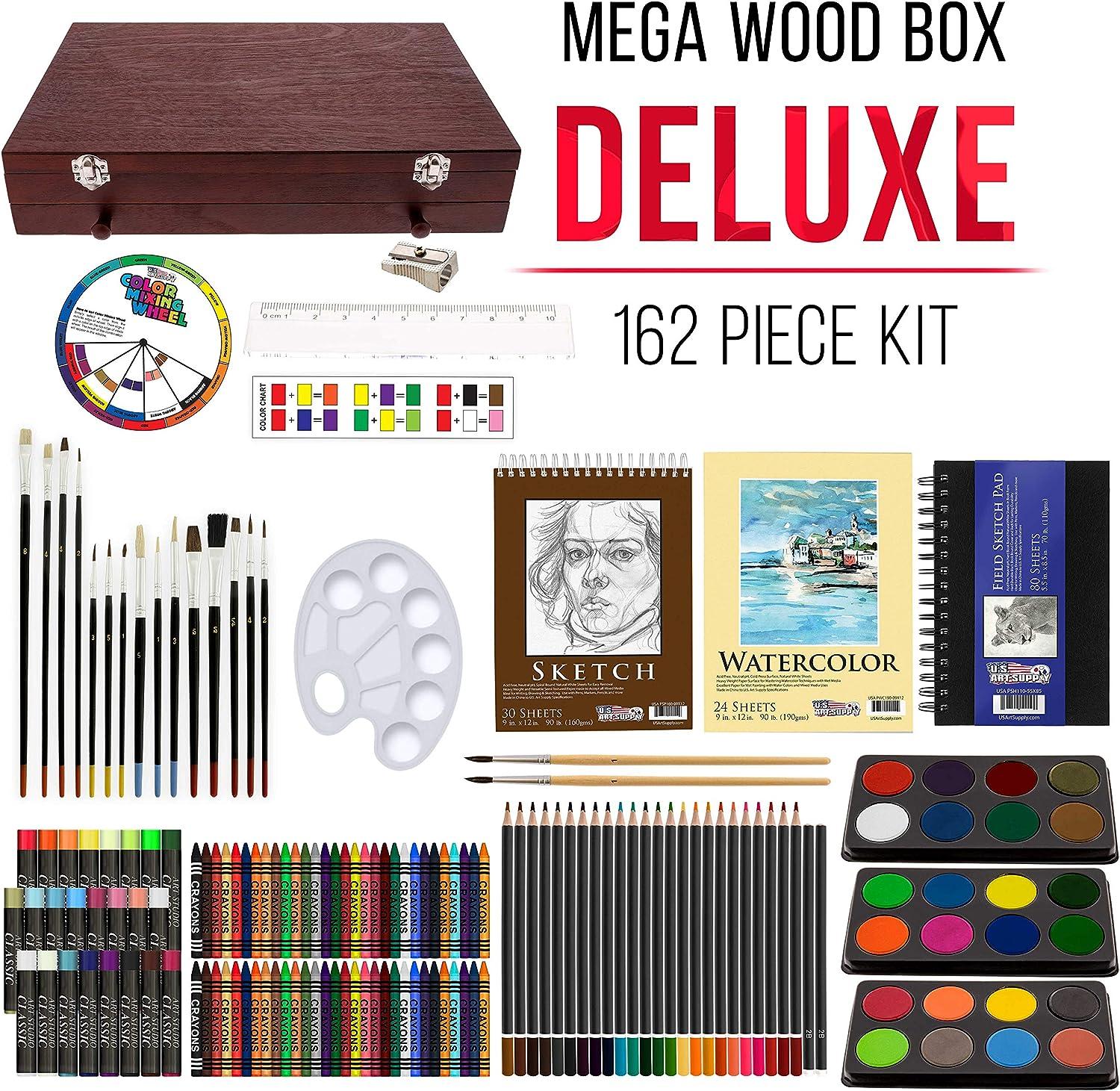 143 Piece Deluxe Art Set,Paint Set in Portable Wooden Case