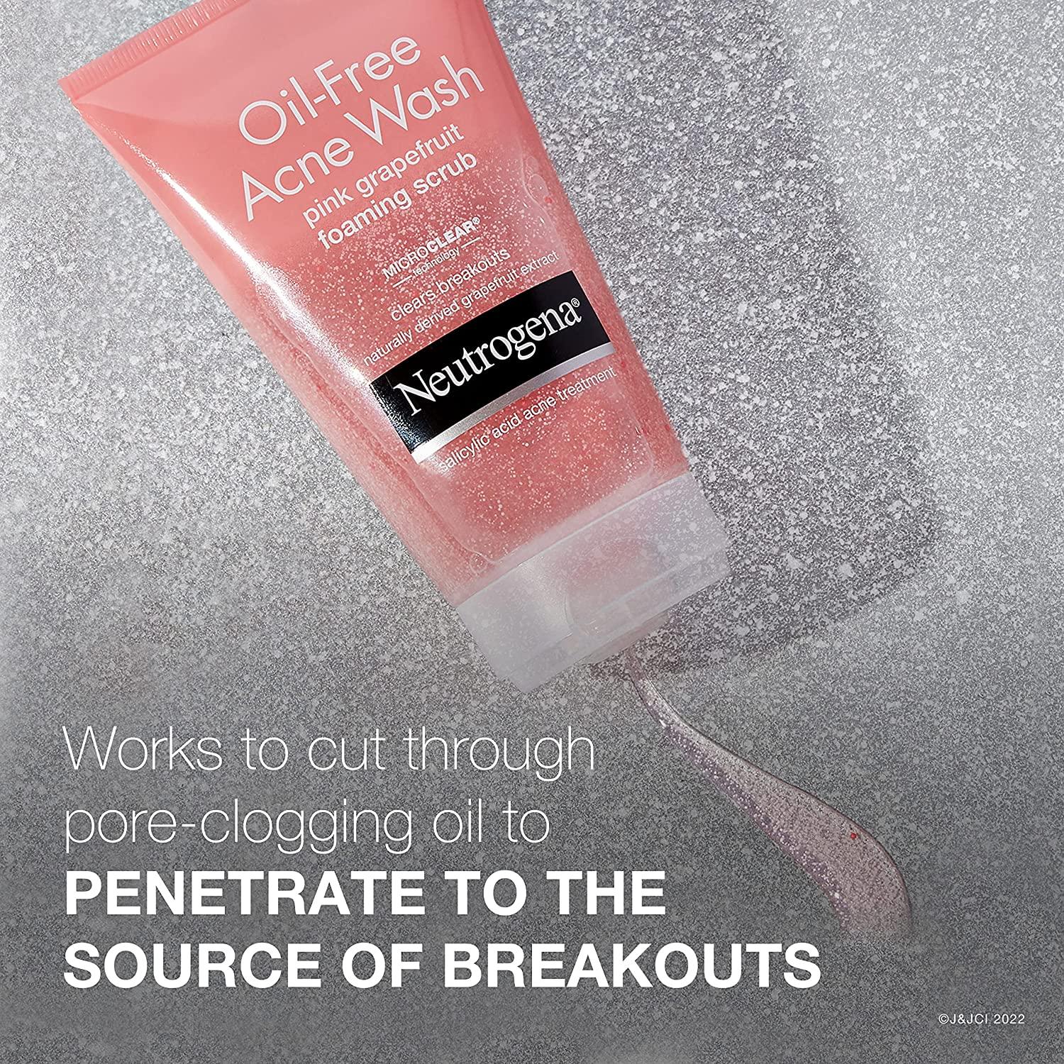 Oil-Free Acne Wash, Pink Grapefruit Facial Cleanser, 9.1 fl oz