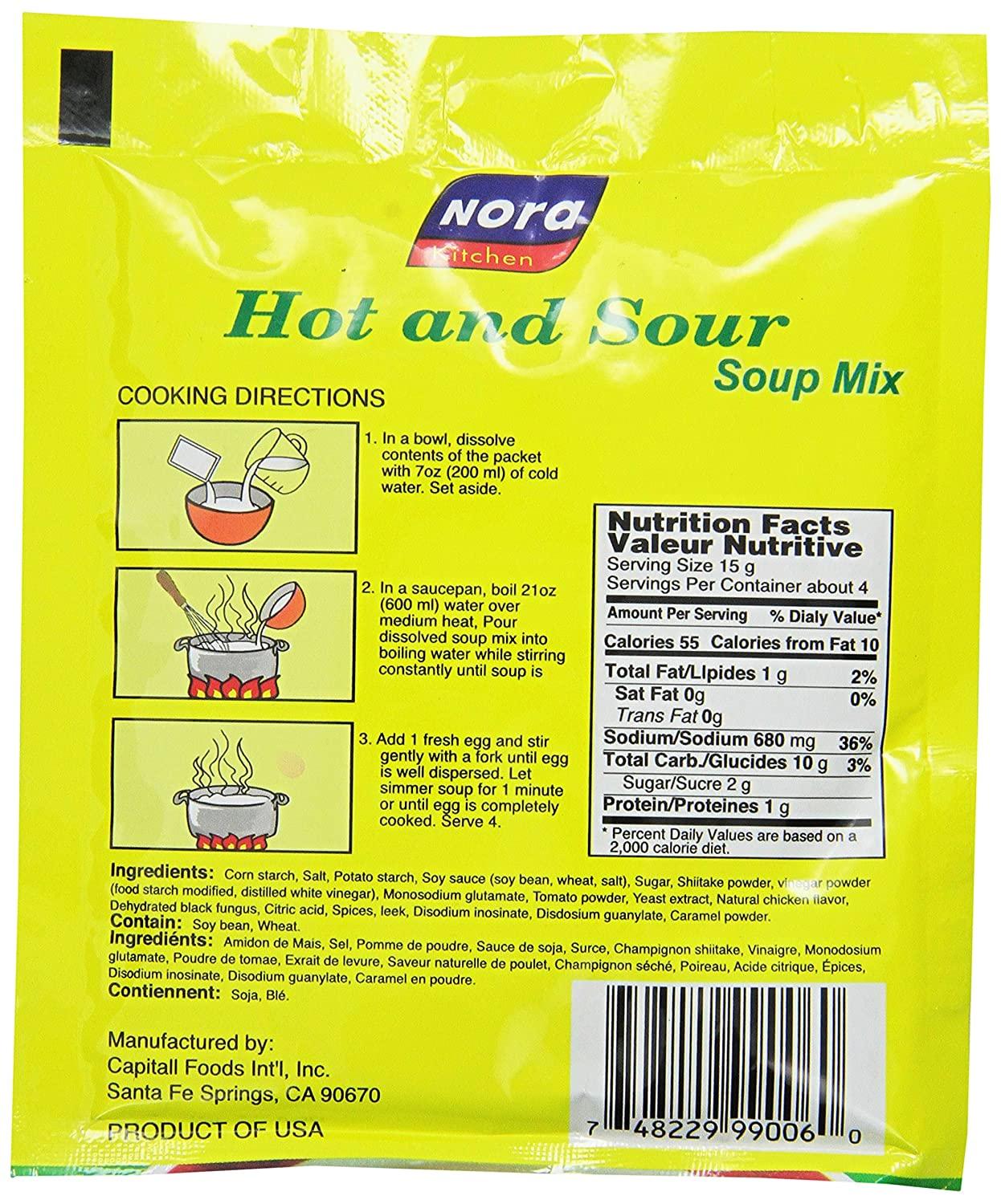 Nora Chinese Style Hot And Sour Soup Mix 212 Ounce Pack Of 6