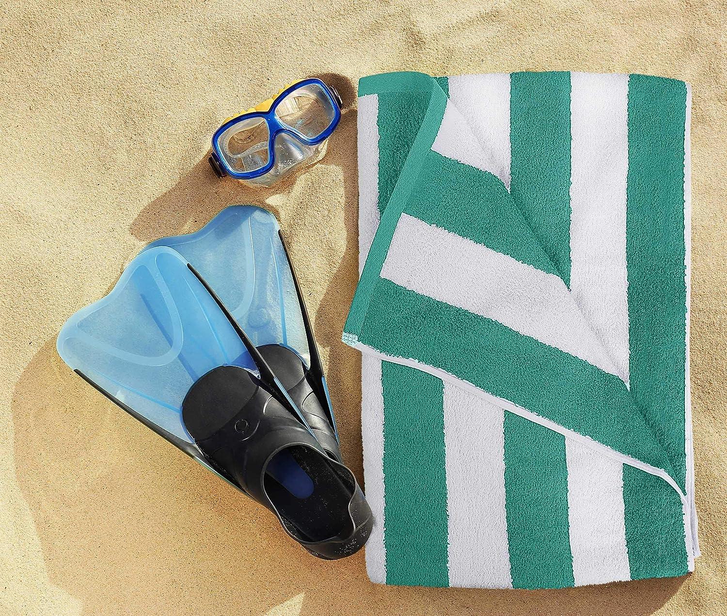 Utopia Towels Cabana Stripe Beach Towel (30 x 60 Inches) - 100% Ring Spun  Cotton Large