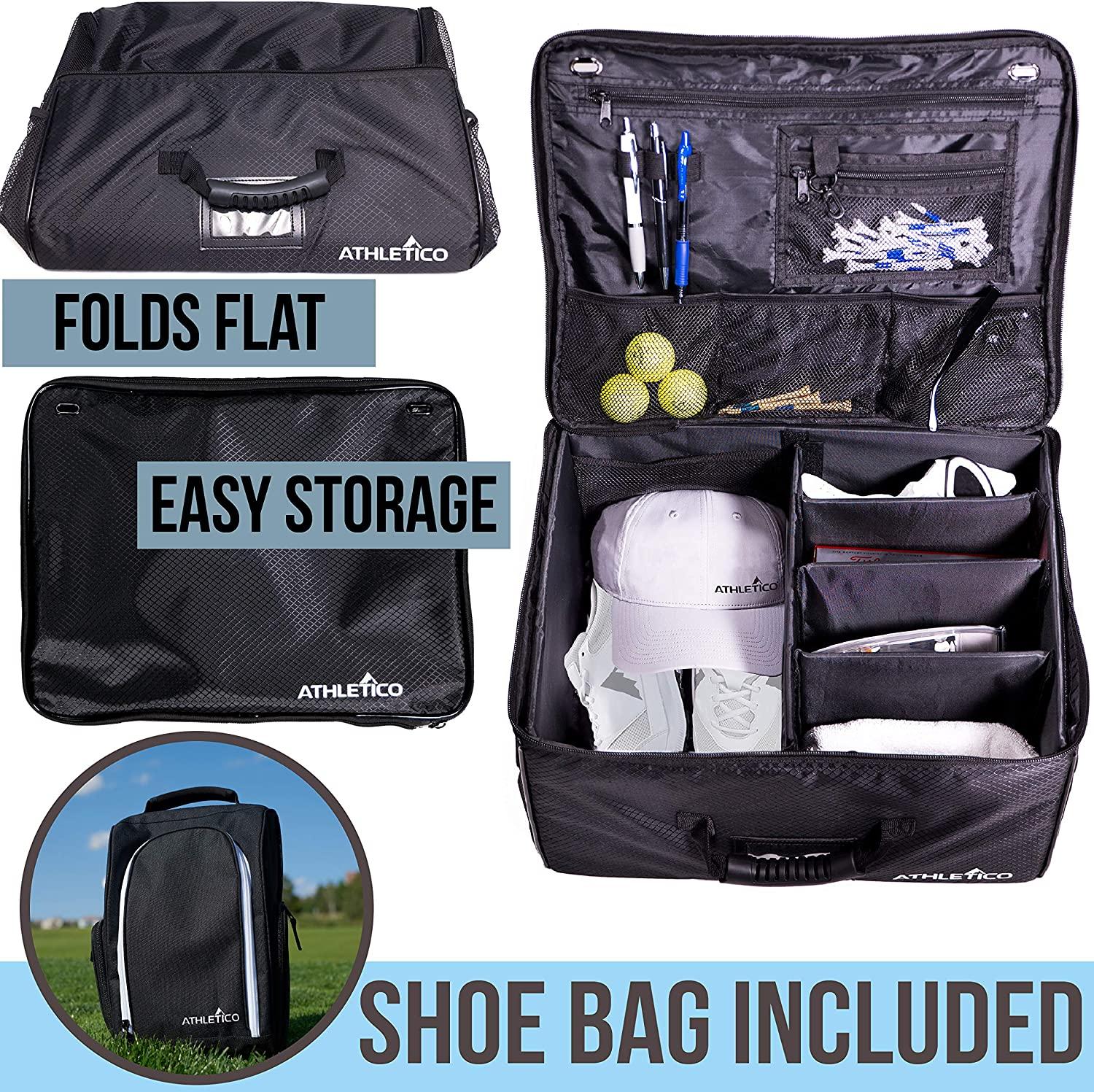 Athletico Golf Trunk Organizer + Shoe Bag (Black)