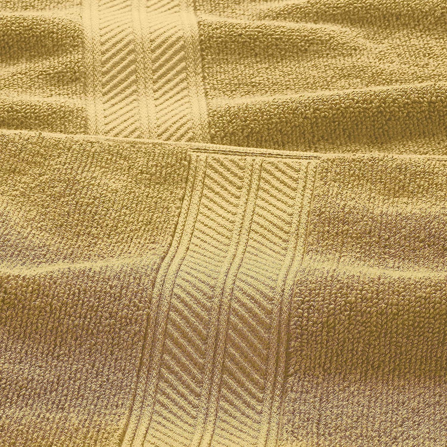 Super Soft Cotton Quick Dry Bath Towel 6 Piece Set Yellow