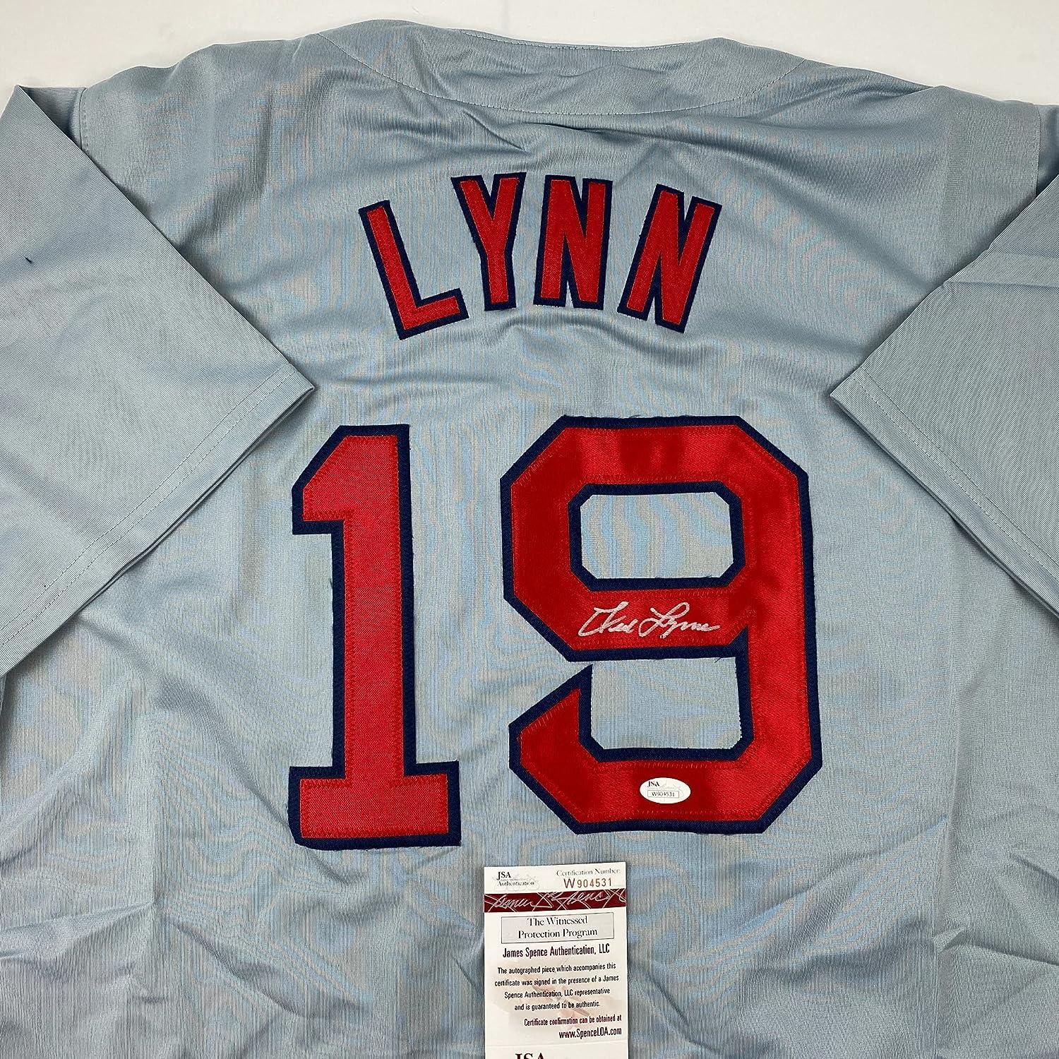 Autographed/Signed Fred Lynn Boston Red Sox Grey Baseball Jersey